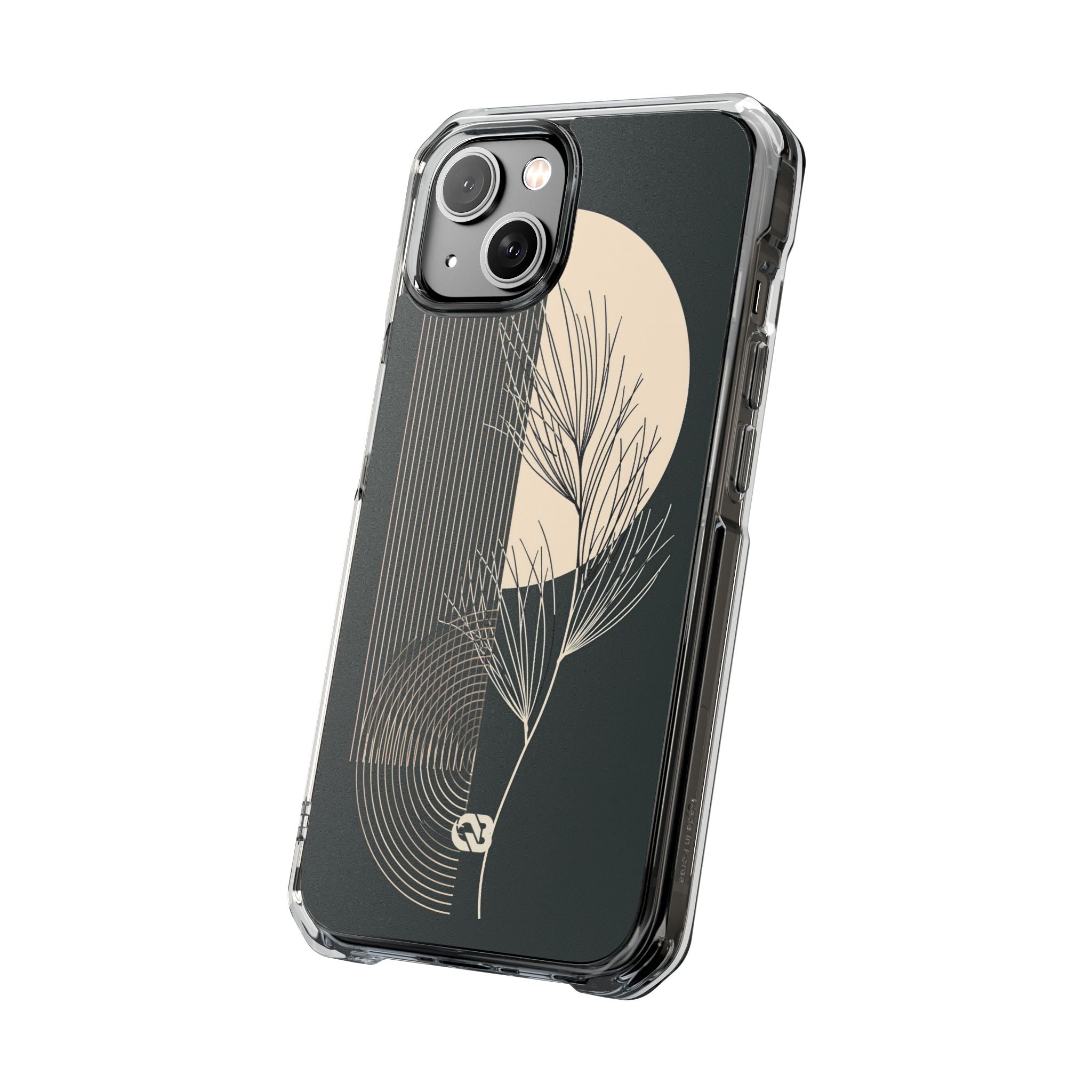 Black Impact MagSafe Phone Case for iPhone - Obsidian Sand Willow