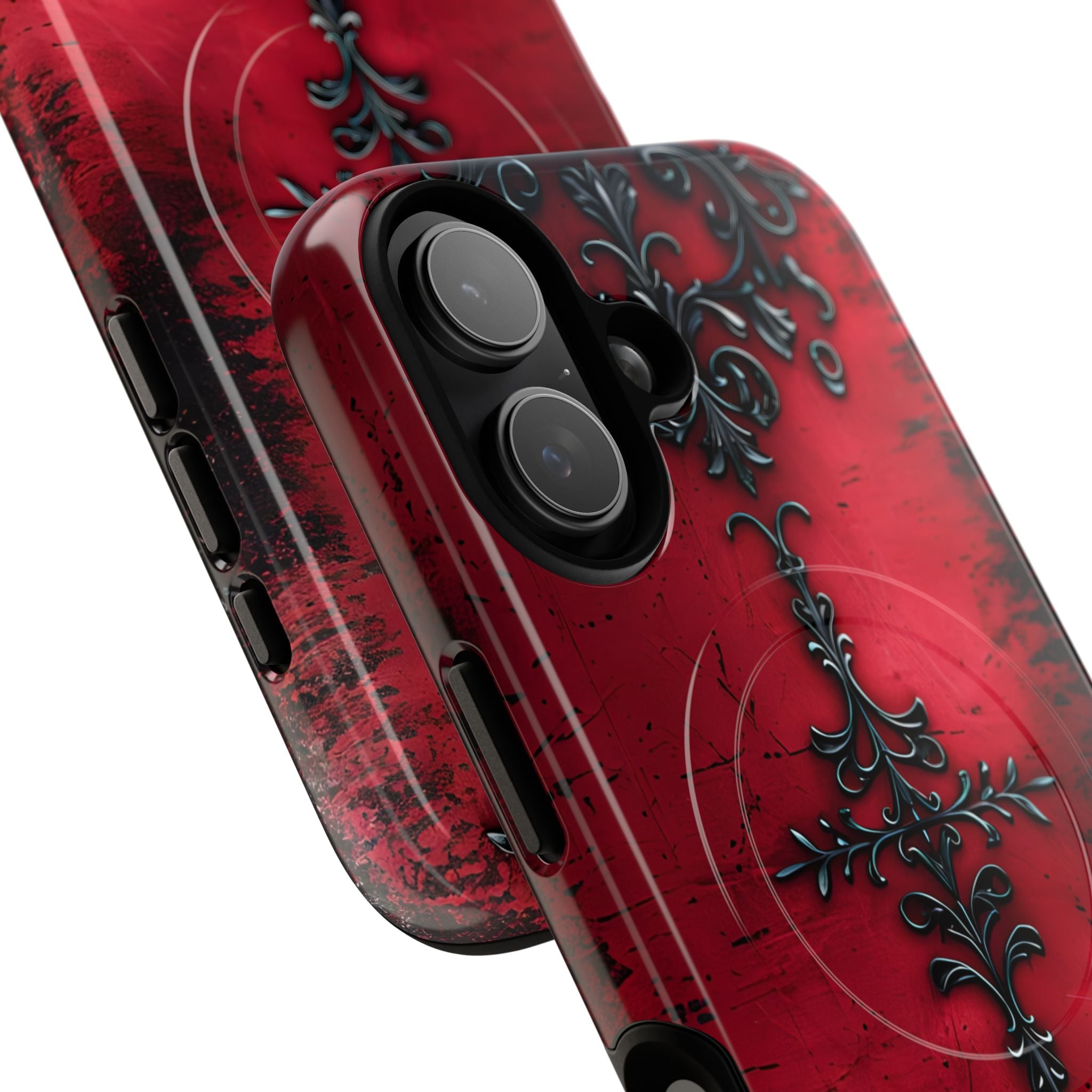 Crimson Gothic Filigree · Tough+ Coque de téléphone pour iPhone · MagSafe