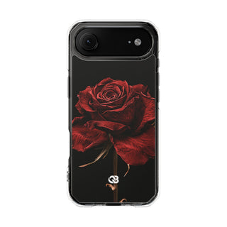 Crimson Noir Rose · Clear Impact Magnetic Phone Case for iPhone · Black