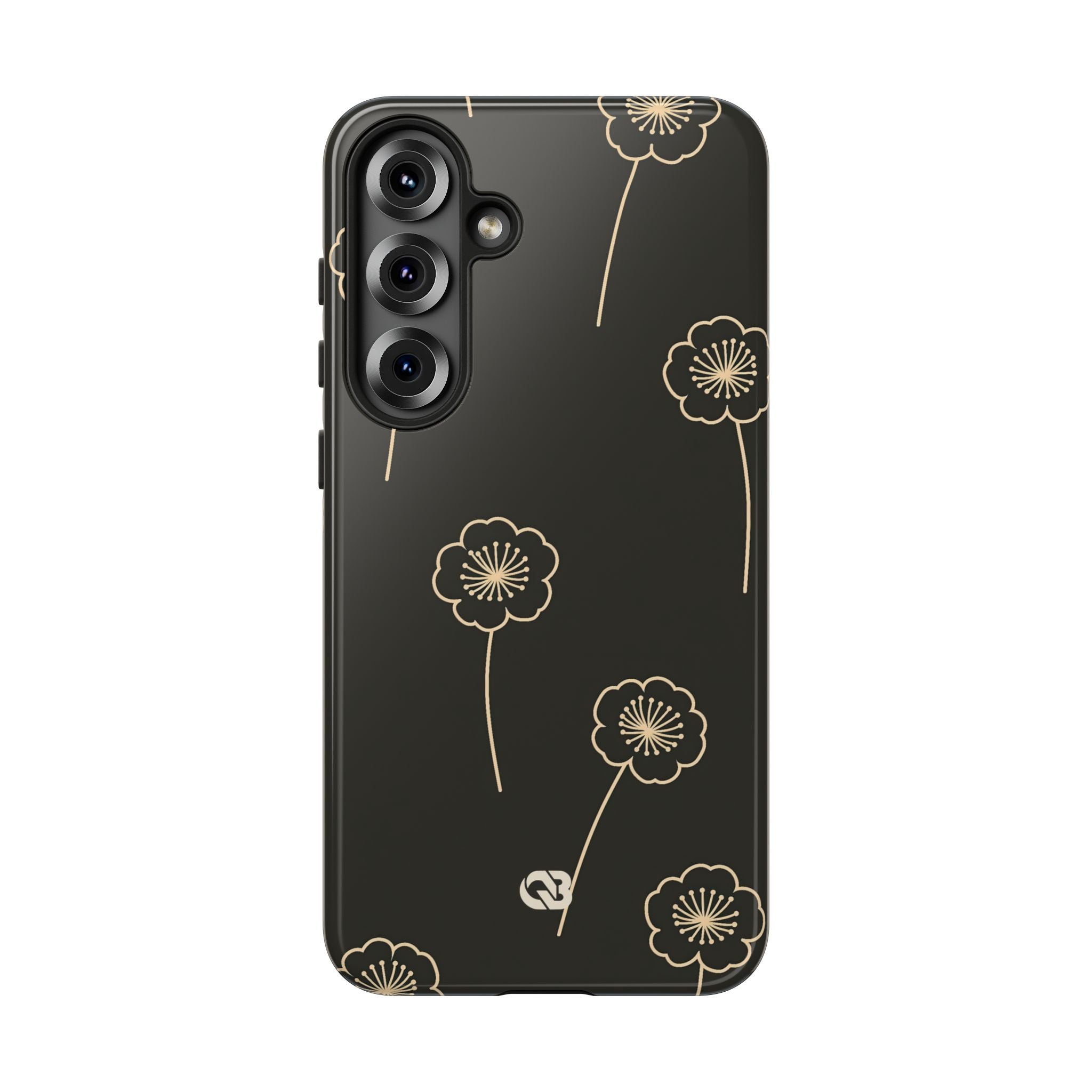 Black Tough Phone Case for Samsung - Obsidian Sand Petals