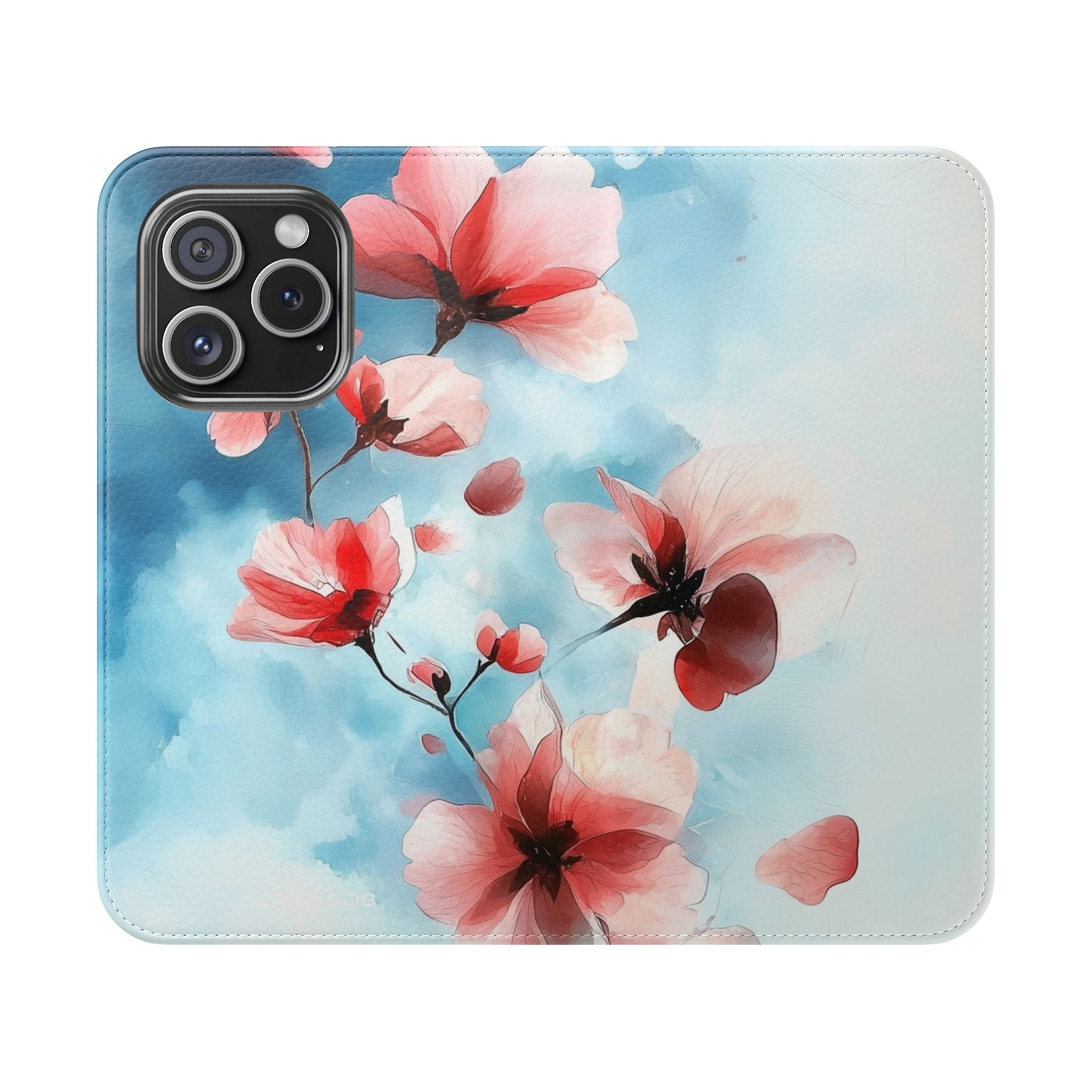 Roze Bloesem Drift - iPhone 15 Pro Case - Portemonnee