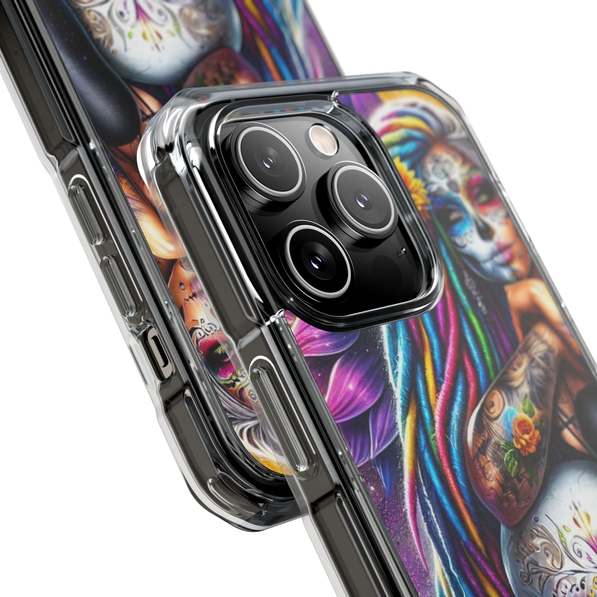 Zonnebloem schedel glow iPhone 14 Pro hoesje - Impact