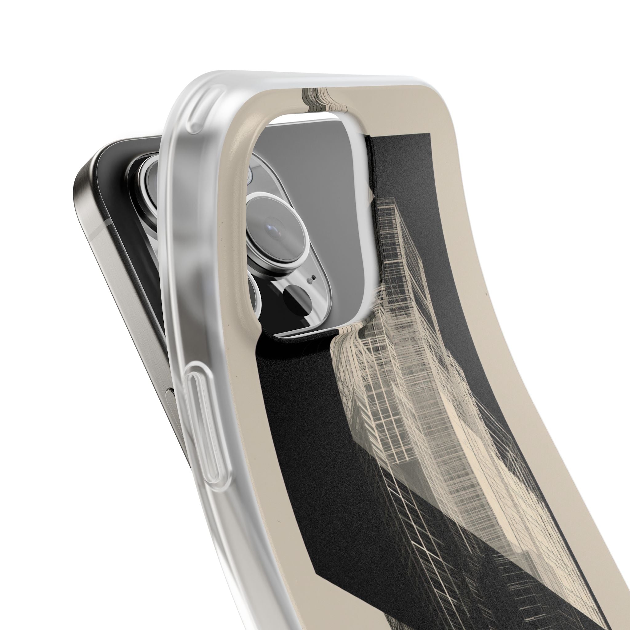 Beige Lite Phone Case for iPhone - Monolith Urban Grid
