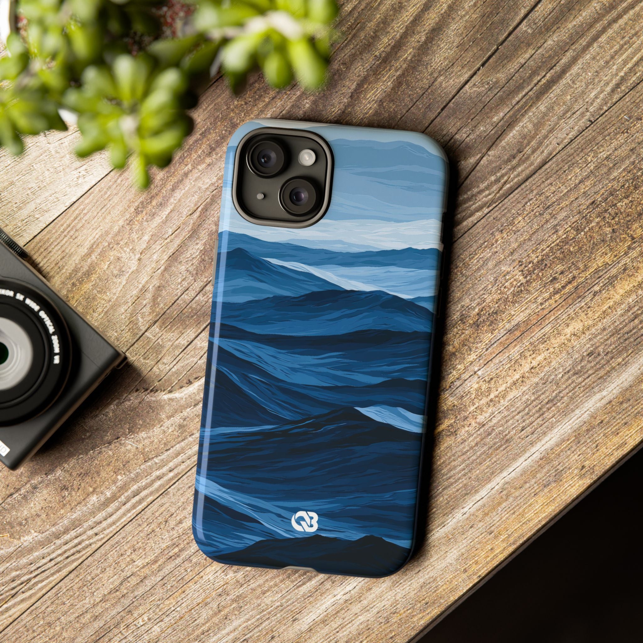 Blue Tough Phone Case for iPhone - Cobalt Ridge Tides