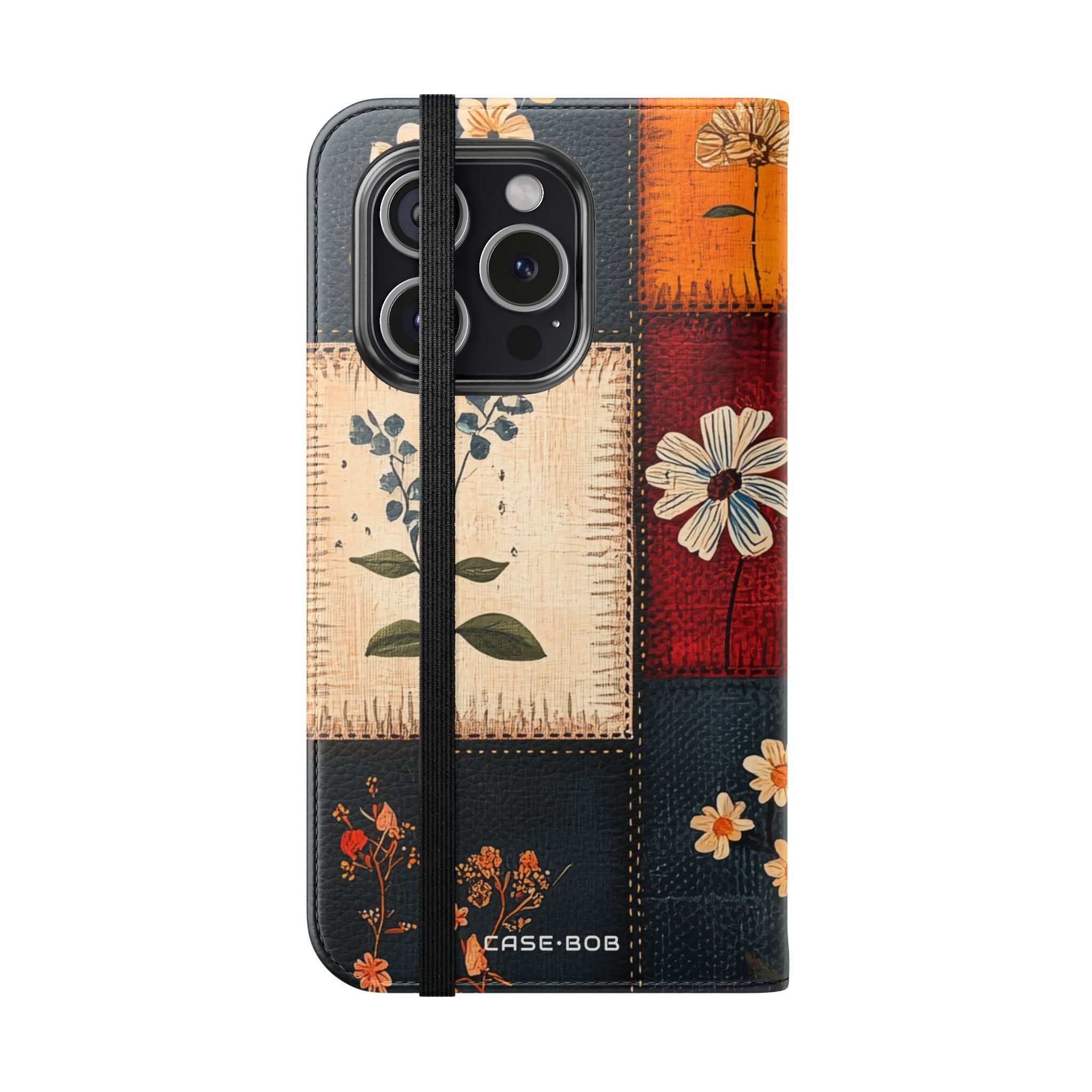 Patchwork Bloemen - iPhone 15 Pro Case - Portemonnee