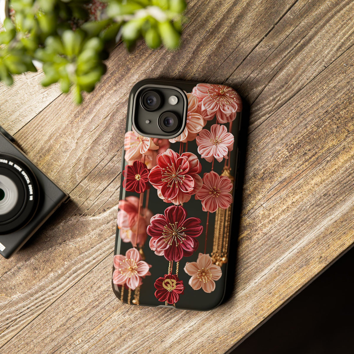 Silk Blossom Kanzashi · Tough Phone Case for iPhone · Pink