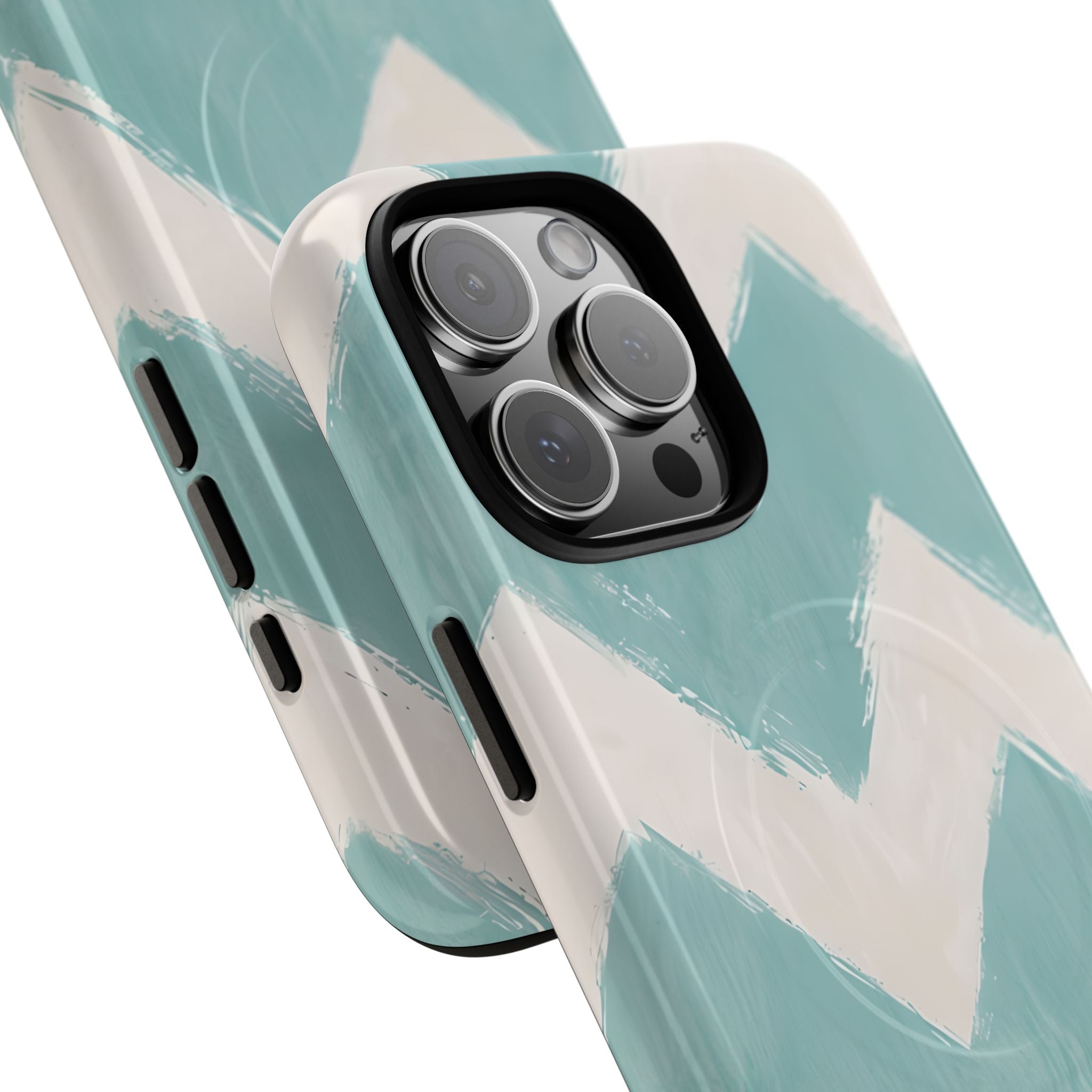 Teal Painted Chevron · Tough+ Phone Case for iPhone · Magsafe