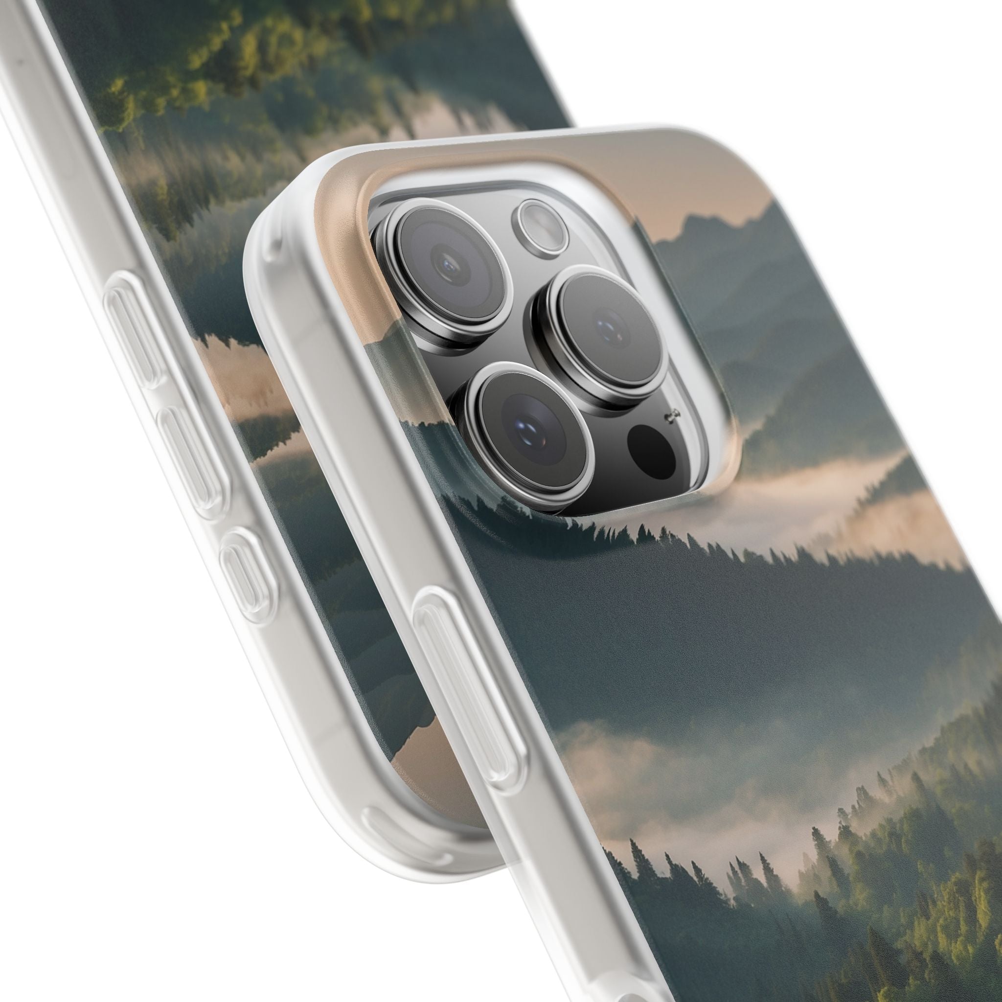 Foggy Mountain Ridge · Soft Phone Case for iPhone