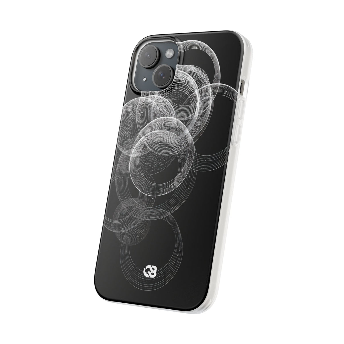 Black Lite Phone Case for iPhone - Kinetic Wireframe Orbit
