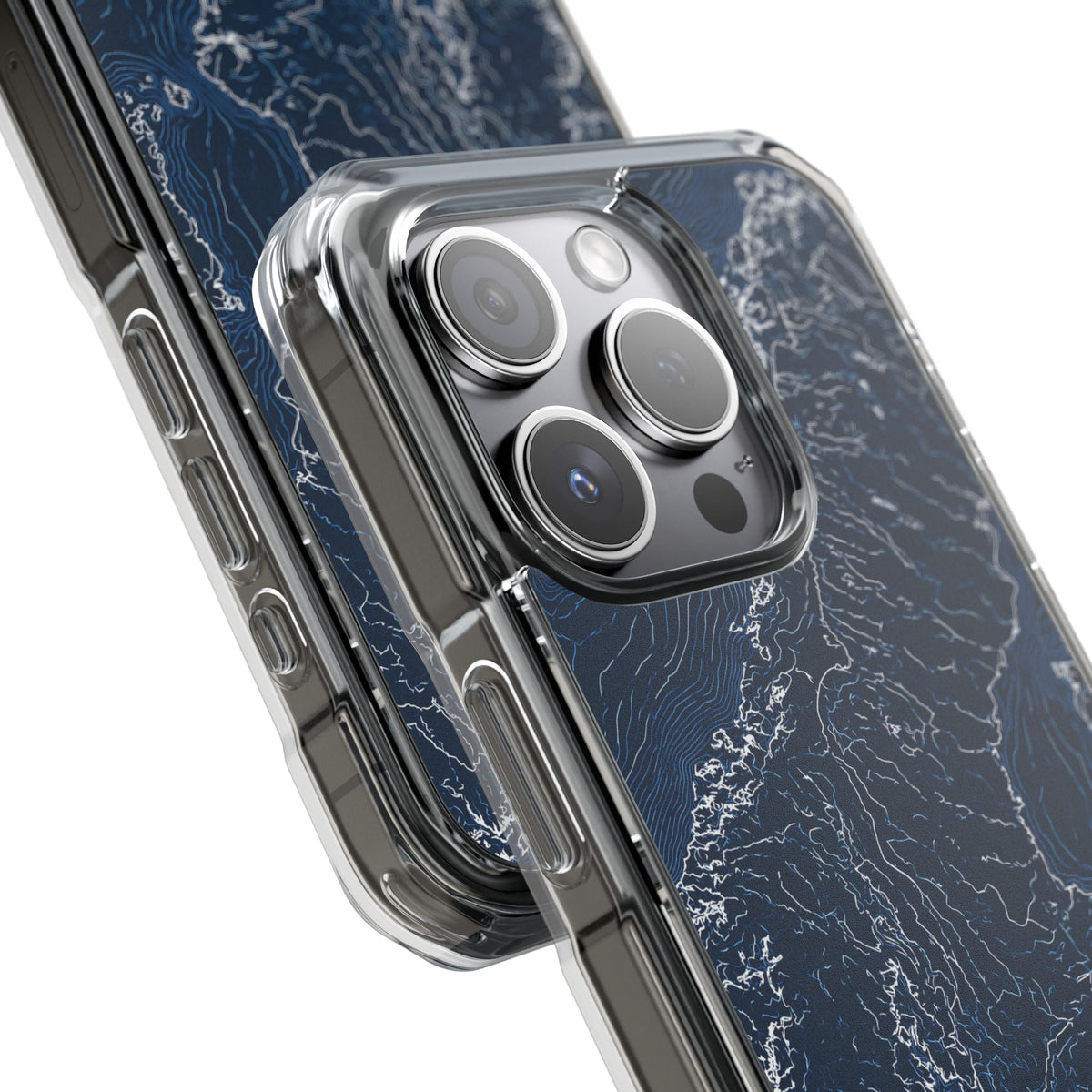 Nordic Contour Chart · Clear Impact Magnetic Phone Case for iPhone · Blue
