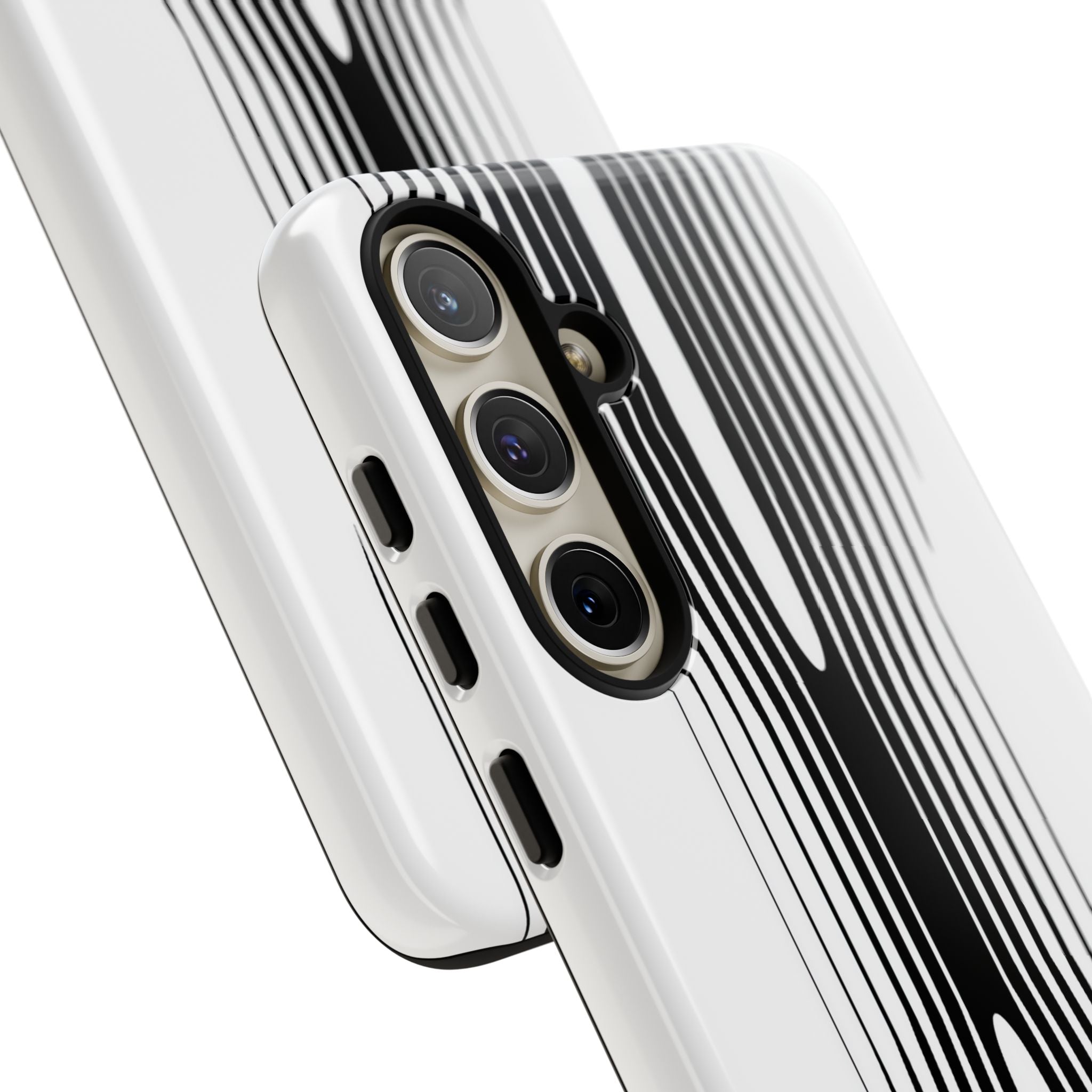 White Tough Phone Case for Samsung - Kinetic Mono Distortion