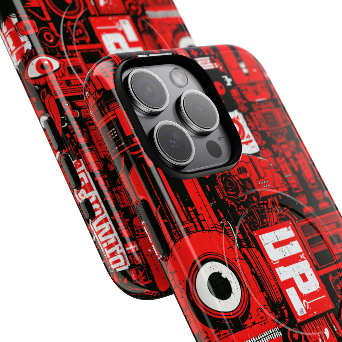 Neo Mecha Collage · Tough 2.0 Magnetic Phone Case for iPhone · Red
