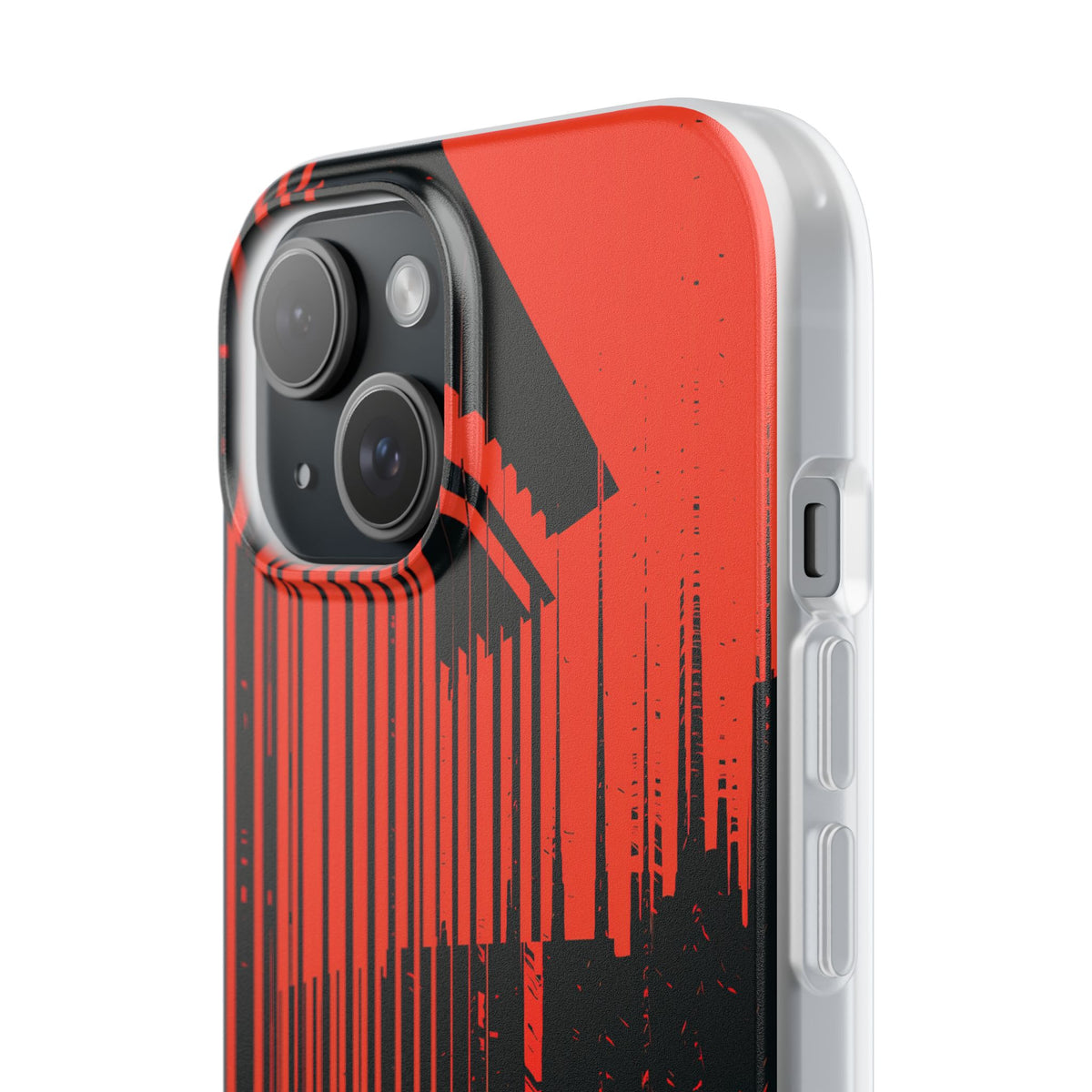 Red Lite Phone Case for iPhone - Crimson Brutalist Distortion