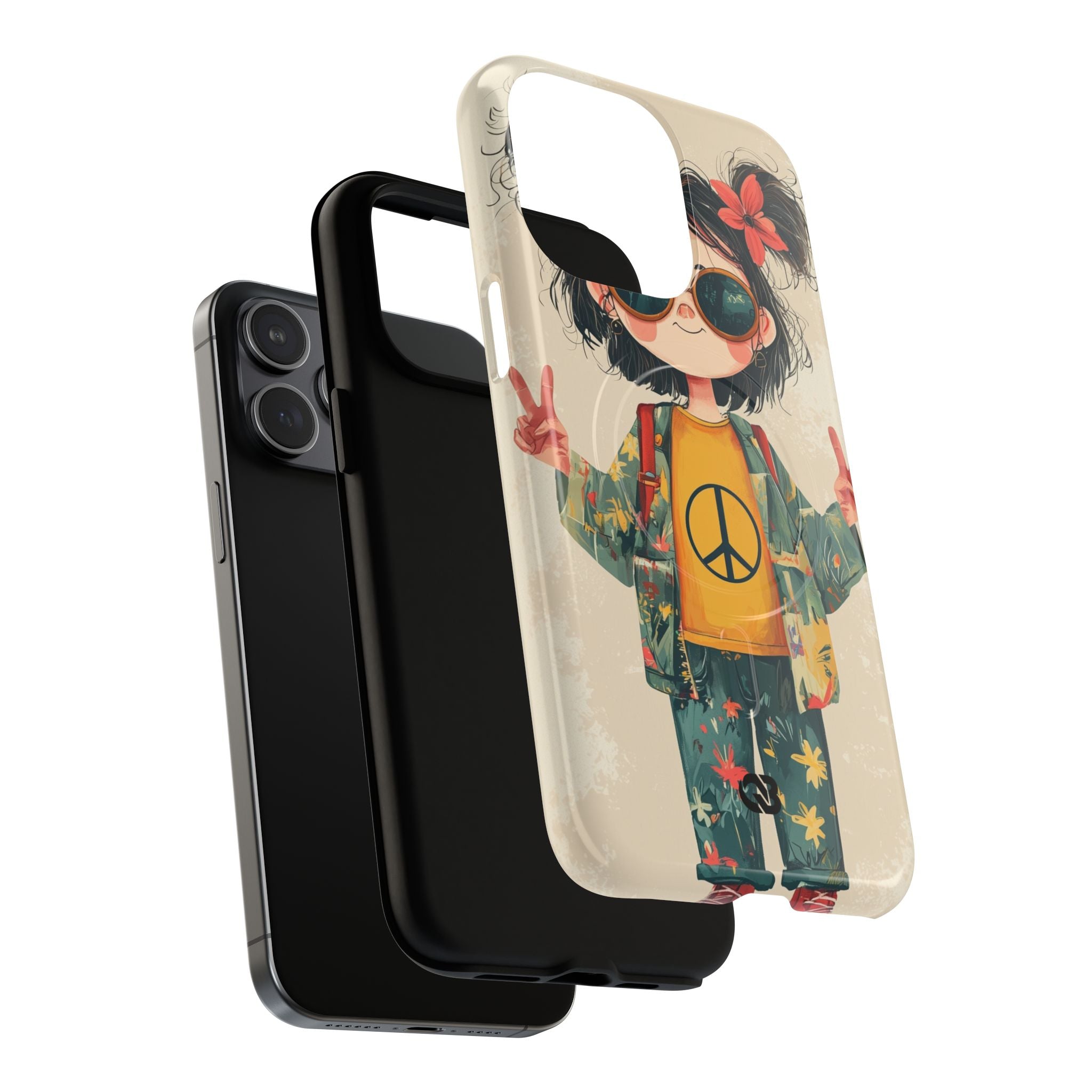 Retro Peace Girl · Tough+ Custodia per iPhone · Magsafe