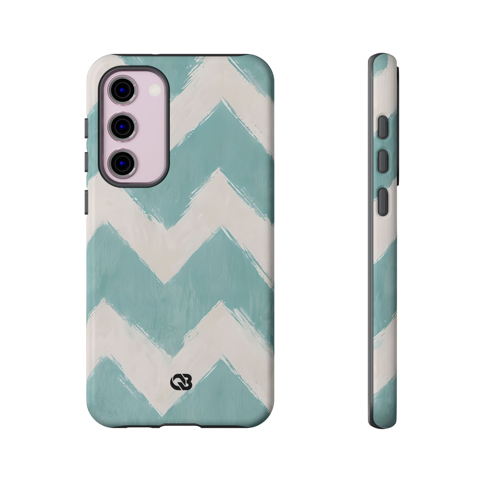 Teal Painted Chevron · Tough Phone Case for Samsung