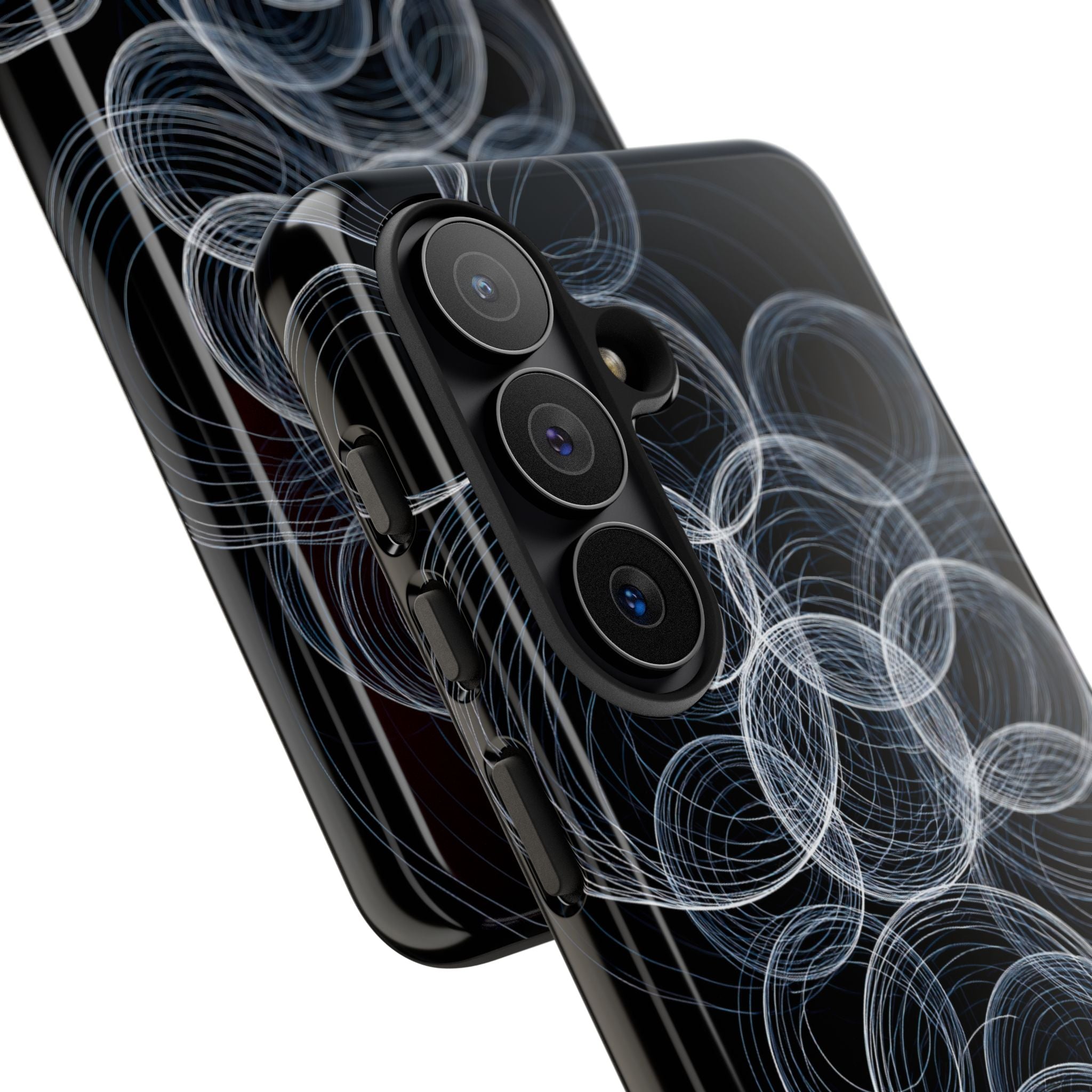 Black Tough Phone Case for Samsung - Frosted Ring Matrix