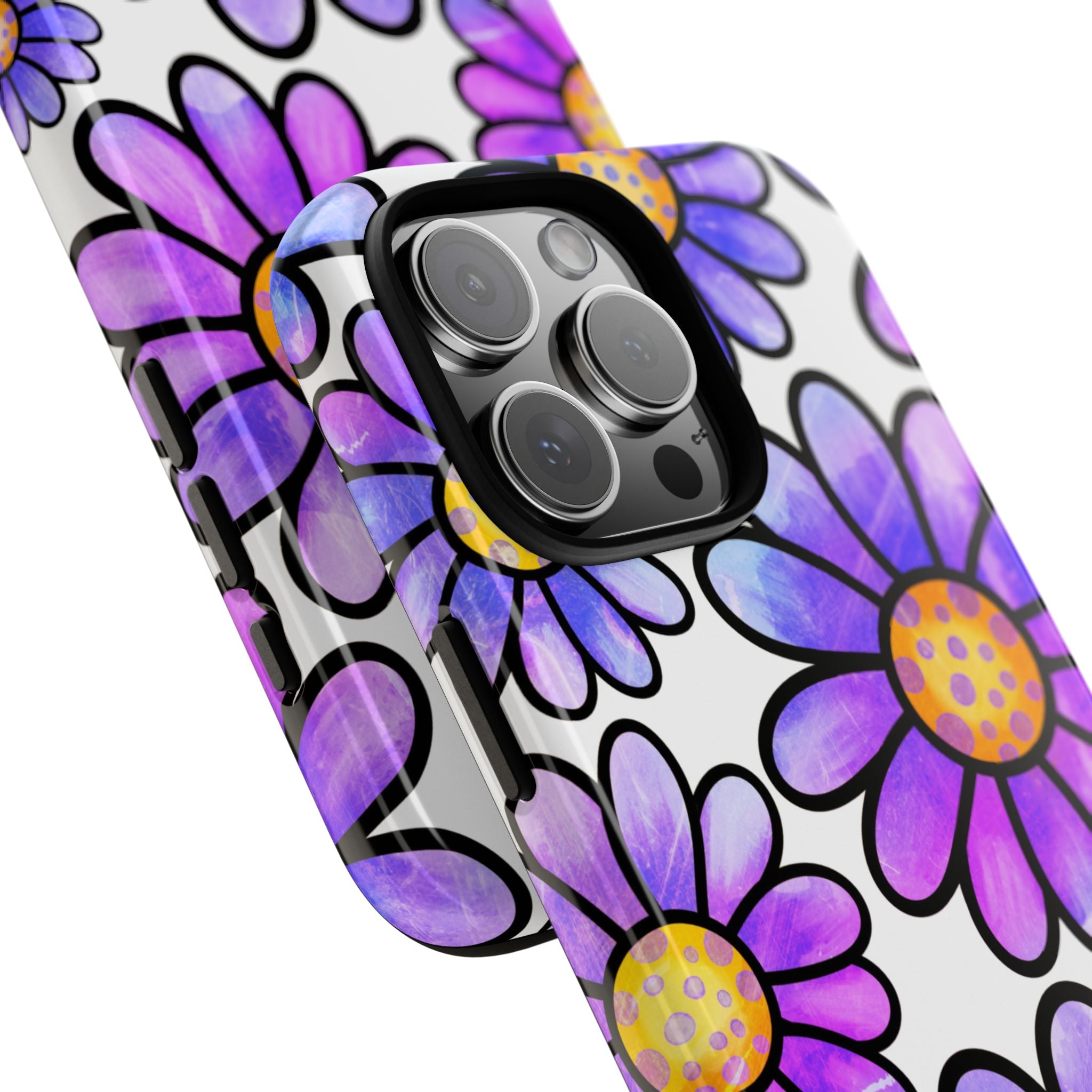 Violet Grunge Bloom · Tough Phone Case for iPhone