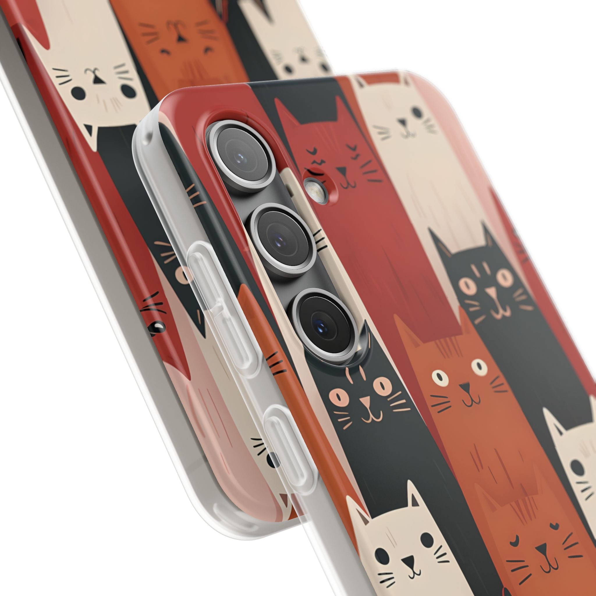 Elongated Cats Zwart Samsung S24 Case - Soft