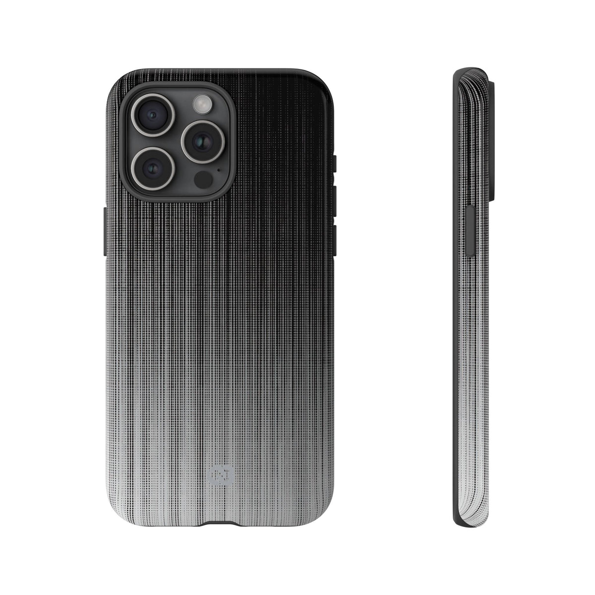 Grey Tough Phone Case for iPhone - Static Vertical Dither