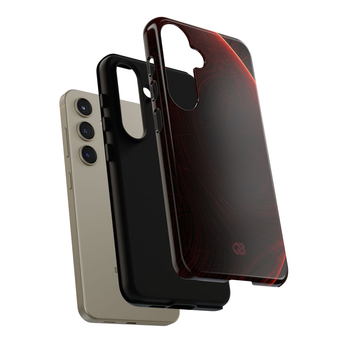 Red Tough Phone Case for Samsung - Crimson Flare Flux
