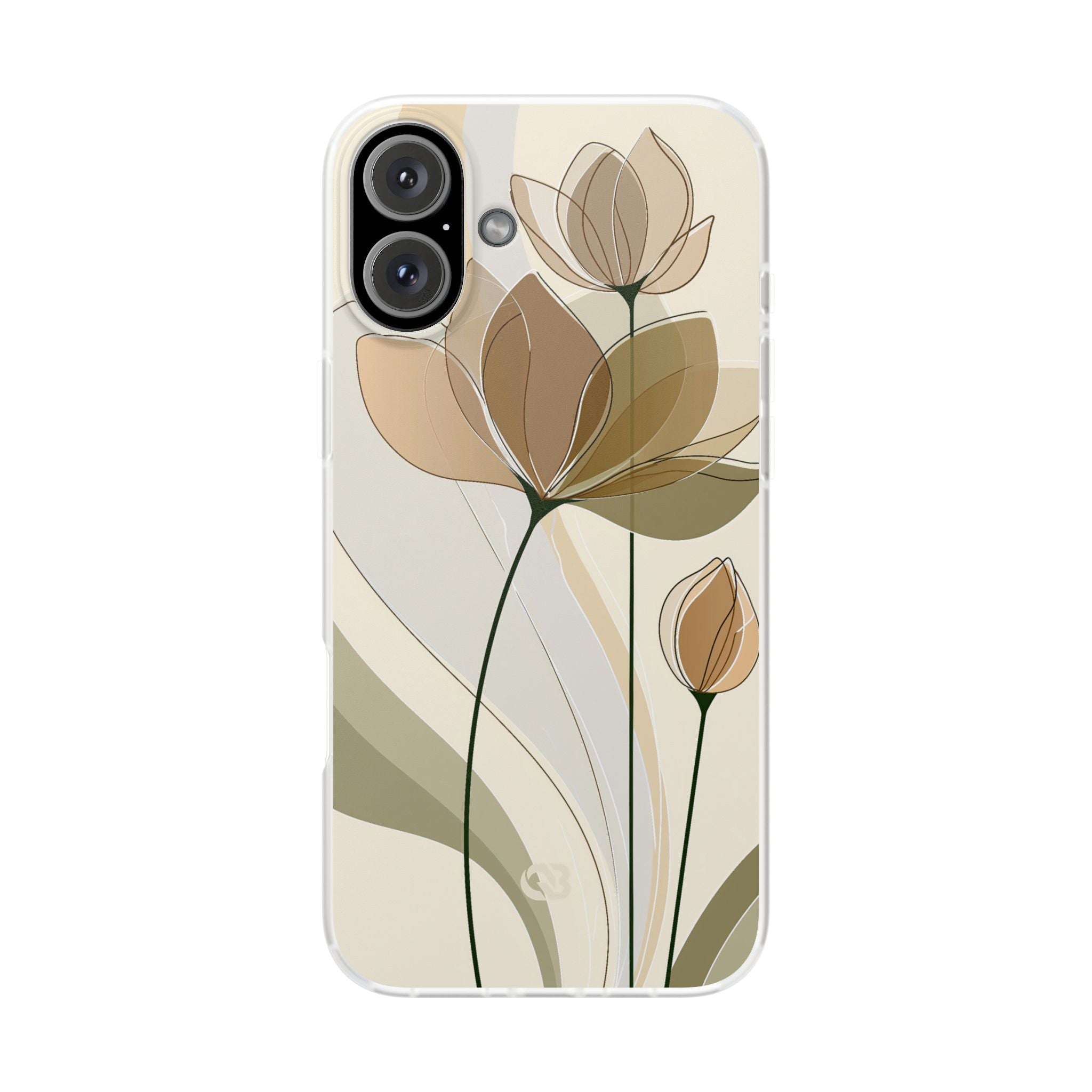 Beige Lite Phone Case for iPhone - Muted Ochre Petals