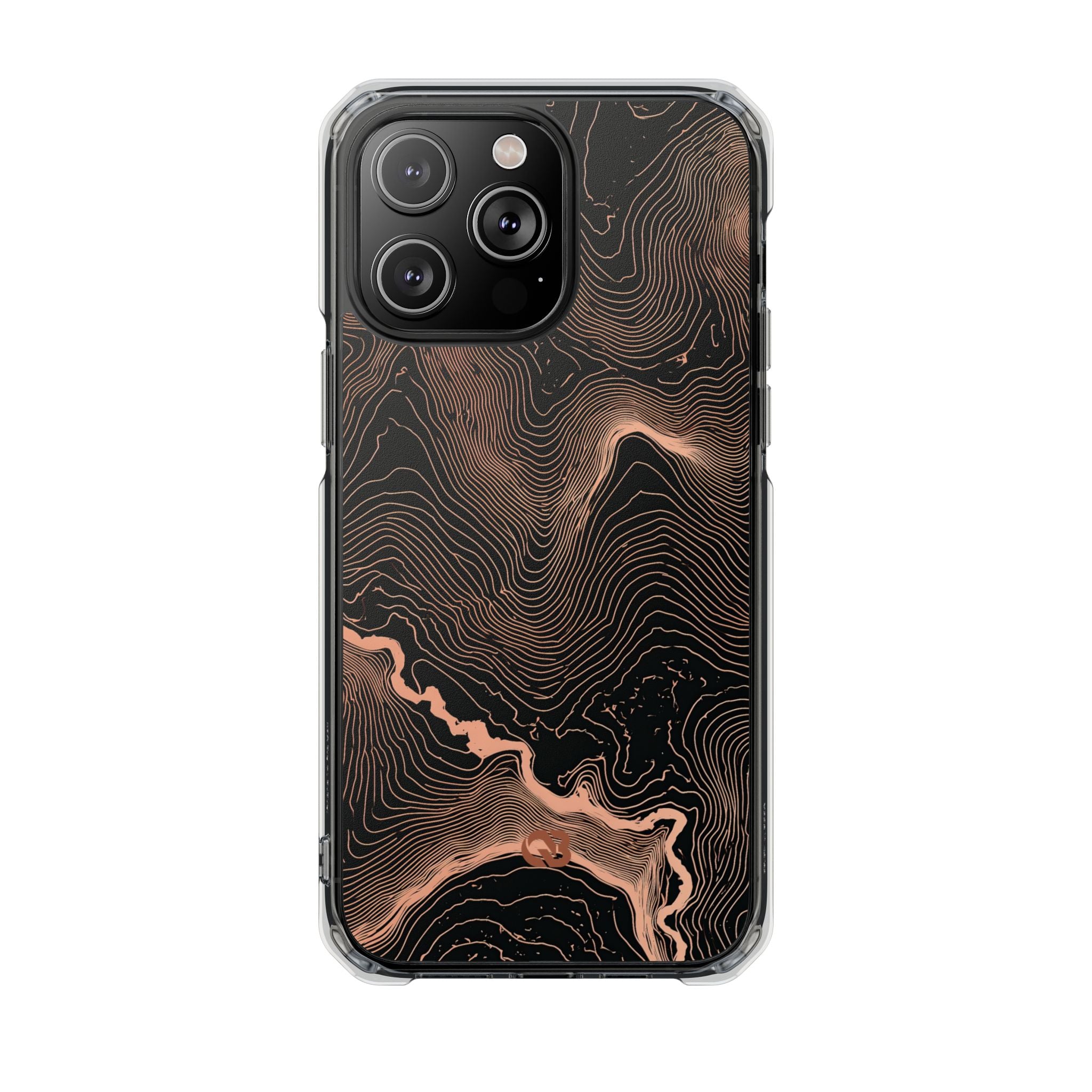 Orange Impact MagSafe Phone Case for iPhone - Salmon Ridge Topo