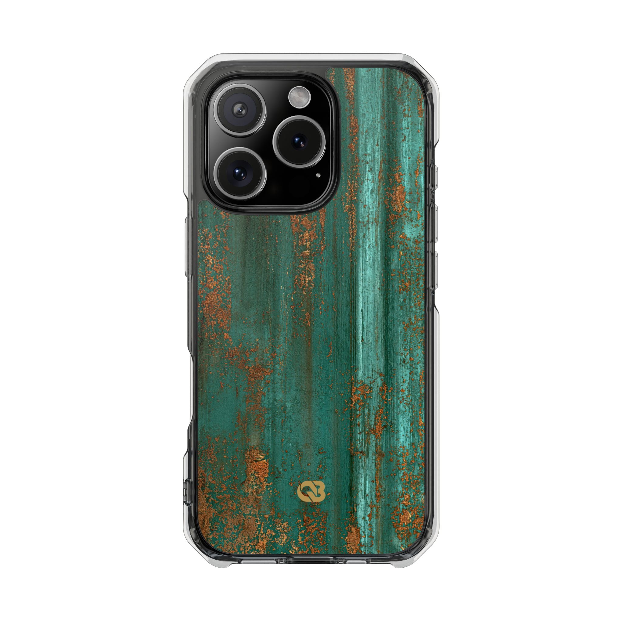 Teal Impact MagSafe Phone Case for iPhone - Verdigris Copper Siding