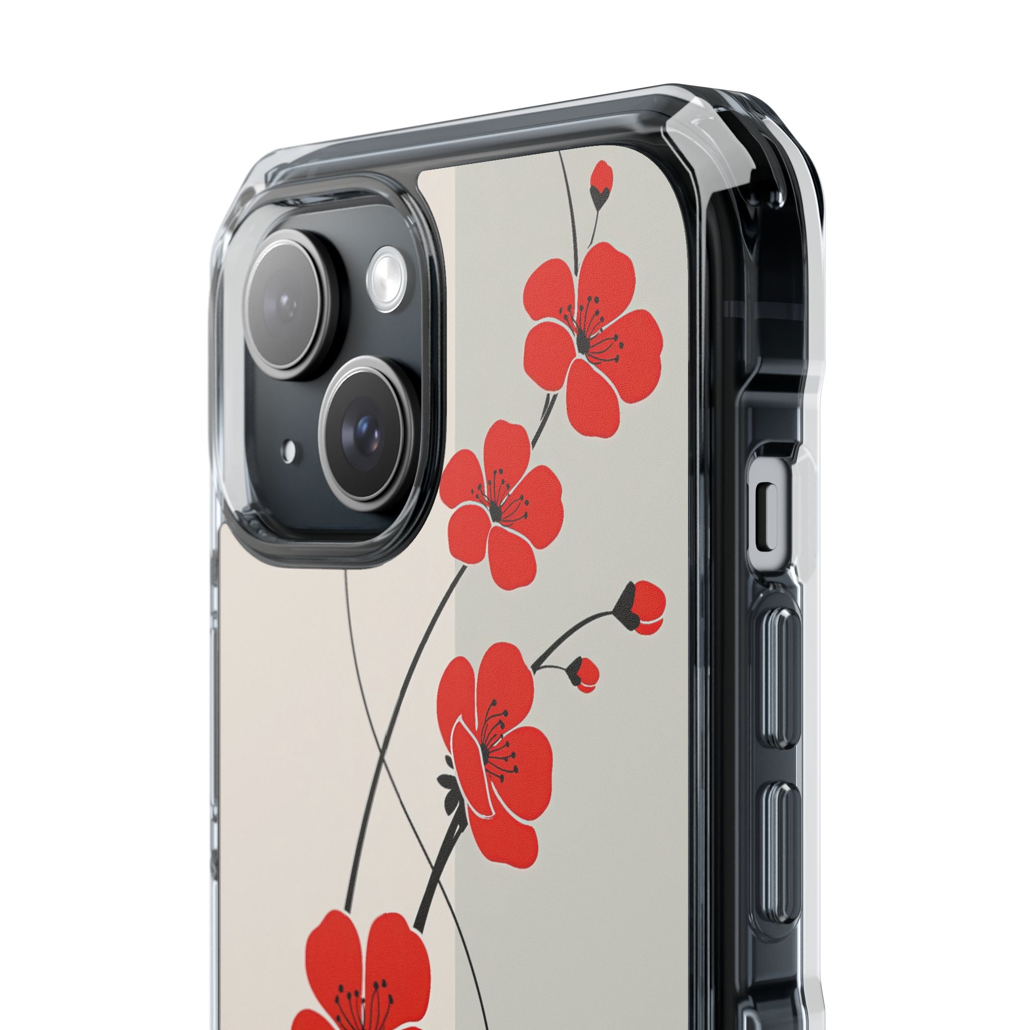 Red Impact MagSafe Phone Case for iPhone - Crimson Plum Ink
