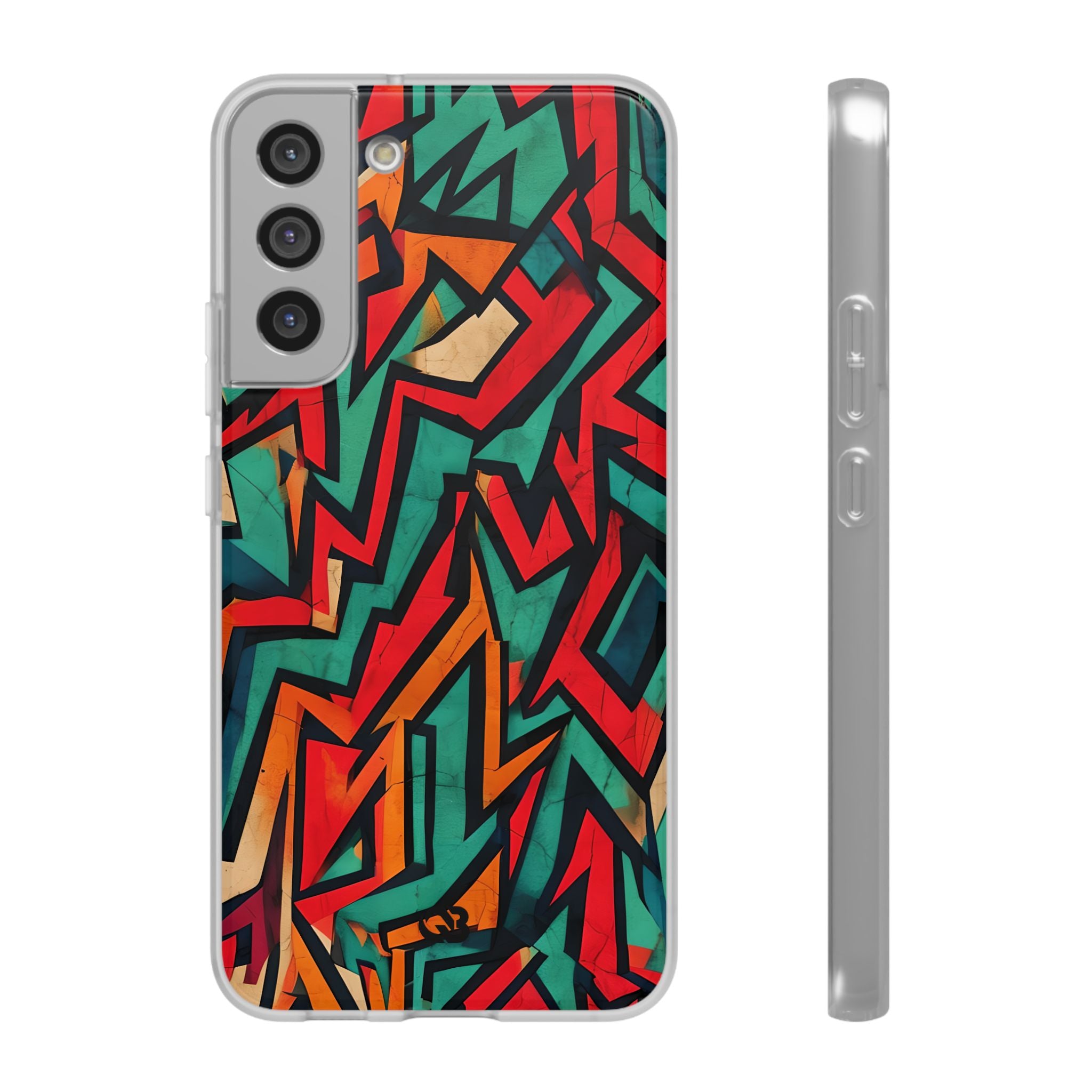 Jagged Teal Static · Soft Handyhülle für Samsung