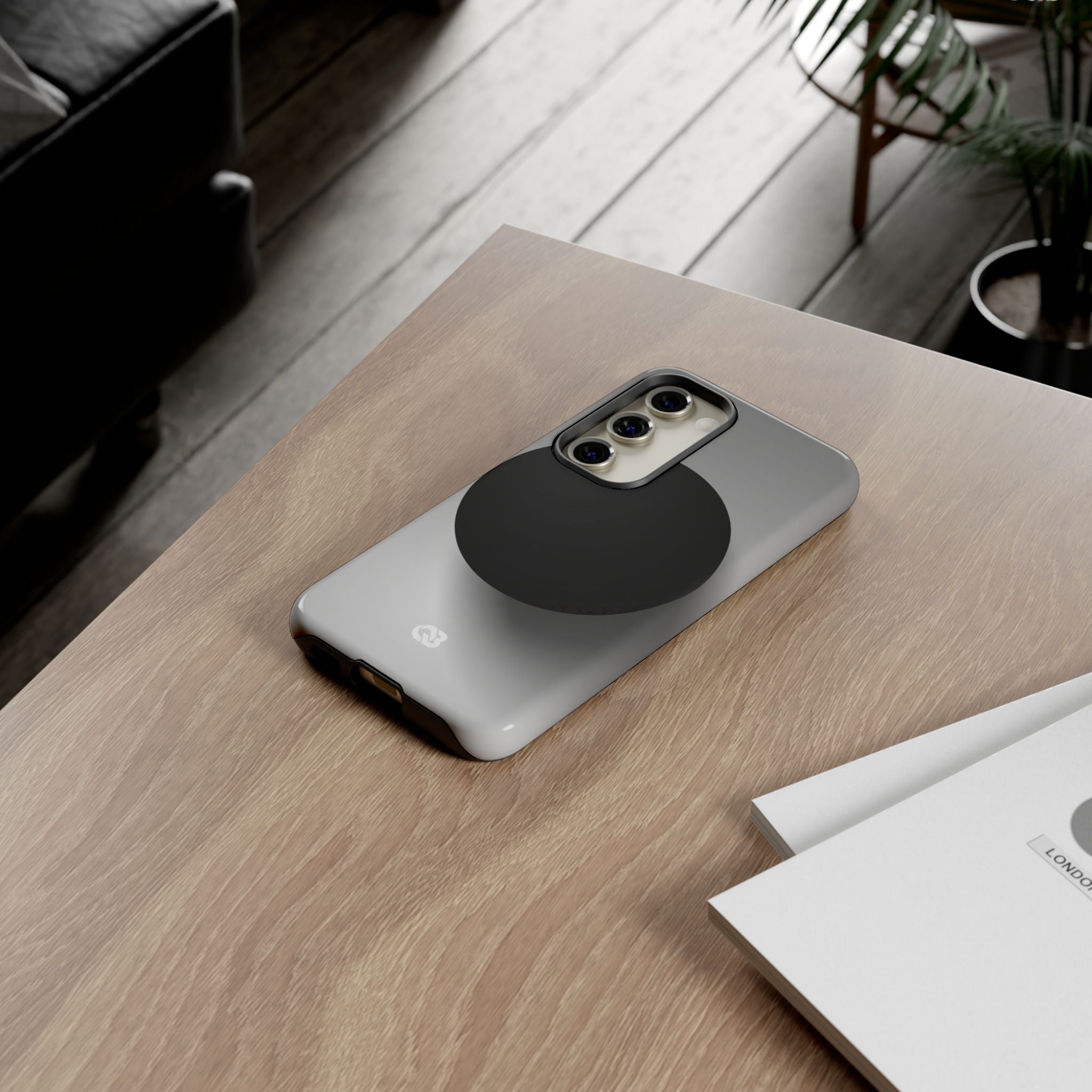 Grey Tough Phone Case for Samsung - Matte Onyx Sphere