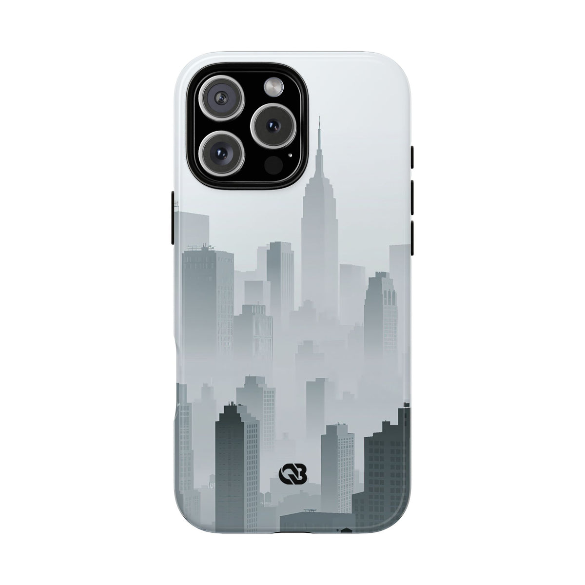 Grey Tough Phone Case for iPhone - Steel Mist Skyline
