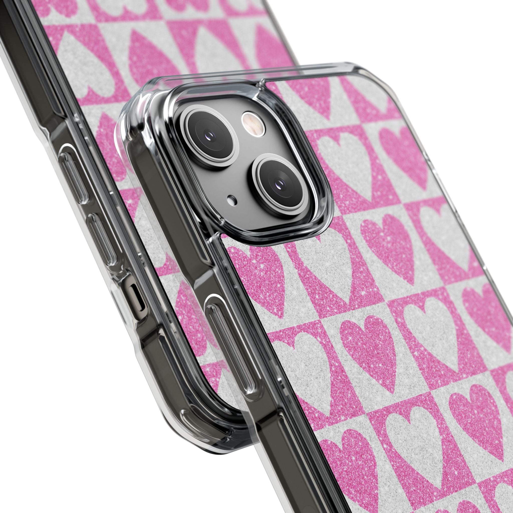 Glitter Herz Gitter iPhone 14 Case - Impact