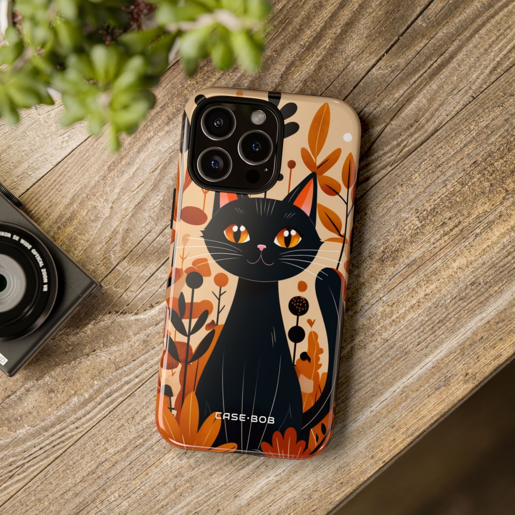 Black Cat Glow iPhone 16 Pro Max Case - Tough