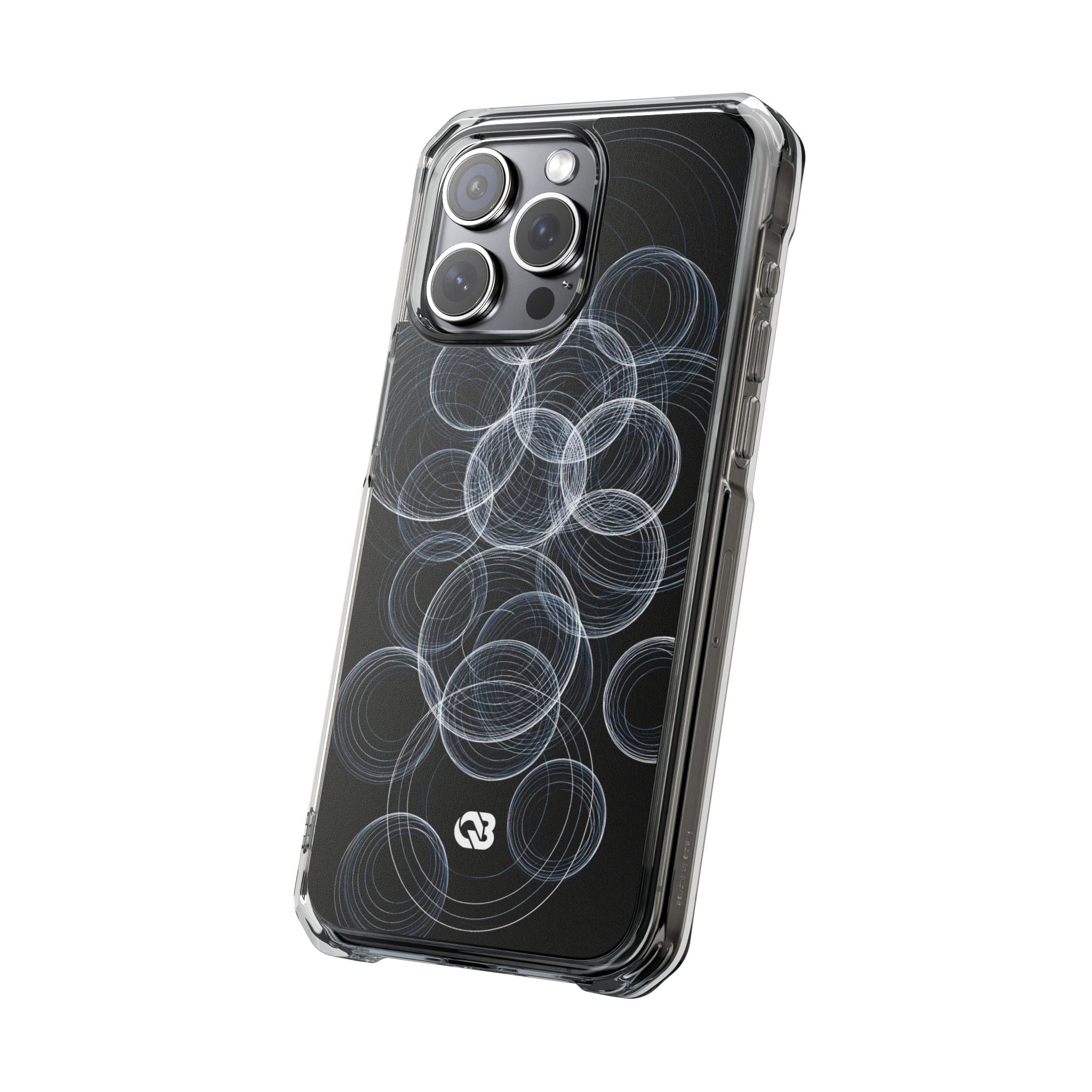 Black Impact MagSafe Phone Case for iPhone - Frosted Ring Matrix