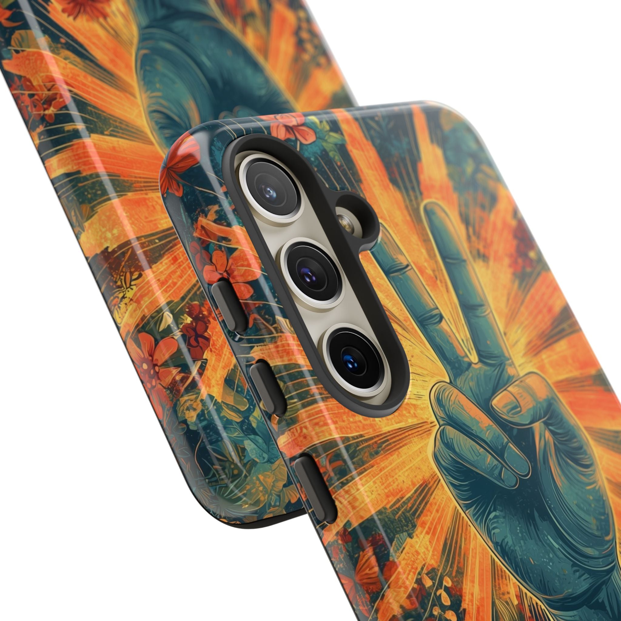 Fleur de paix radieuse · Coque de téléphone Tough pour Samsung