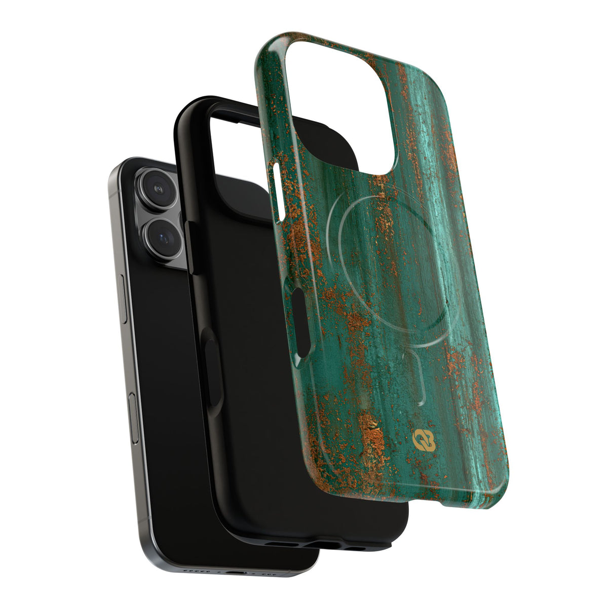 Teal Tough 2.0 Magsafe Phone Case for iPhone - Verdigris Copper Siding