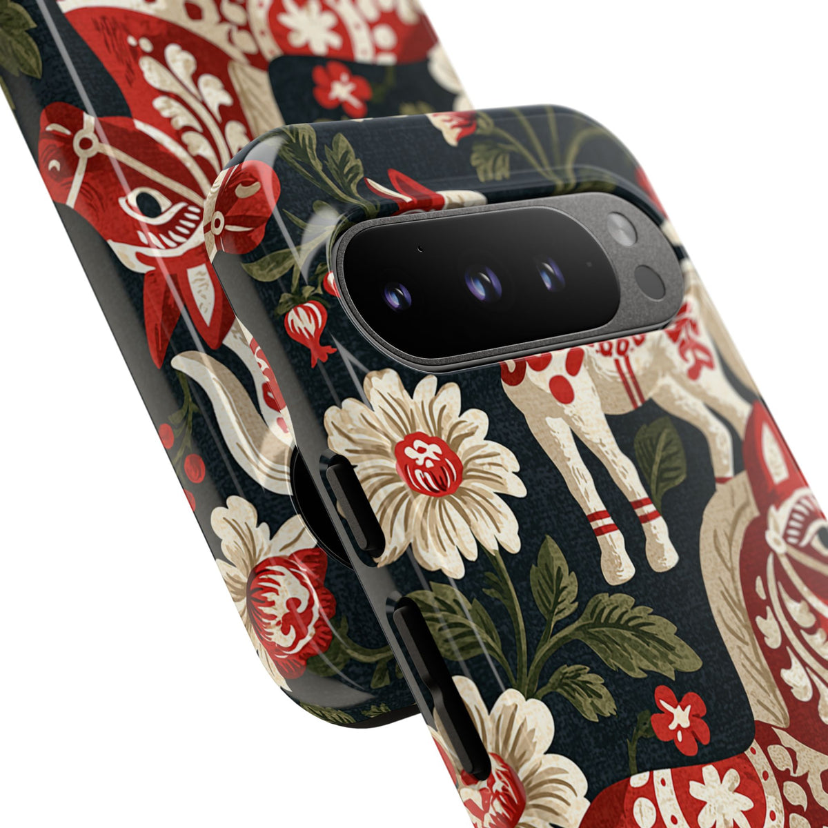 Nordic Dala Meadow · Tough Phone Case for Pixel · Red
