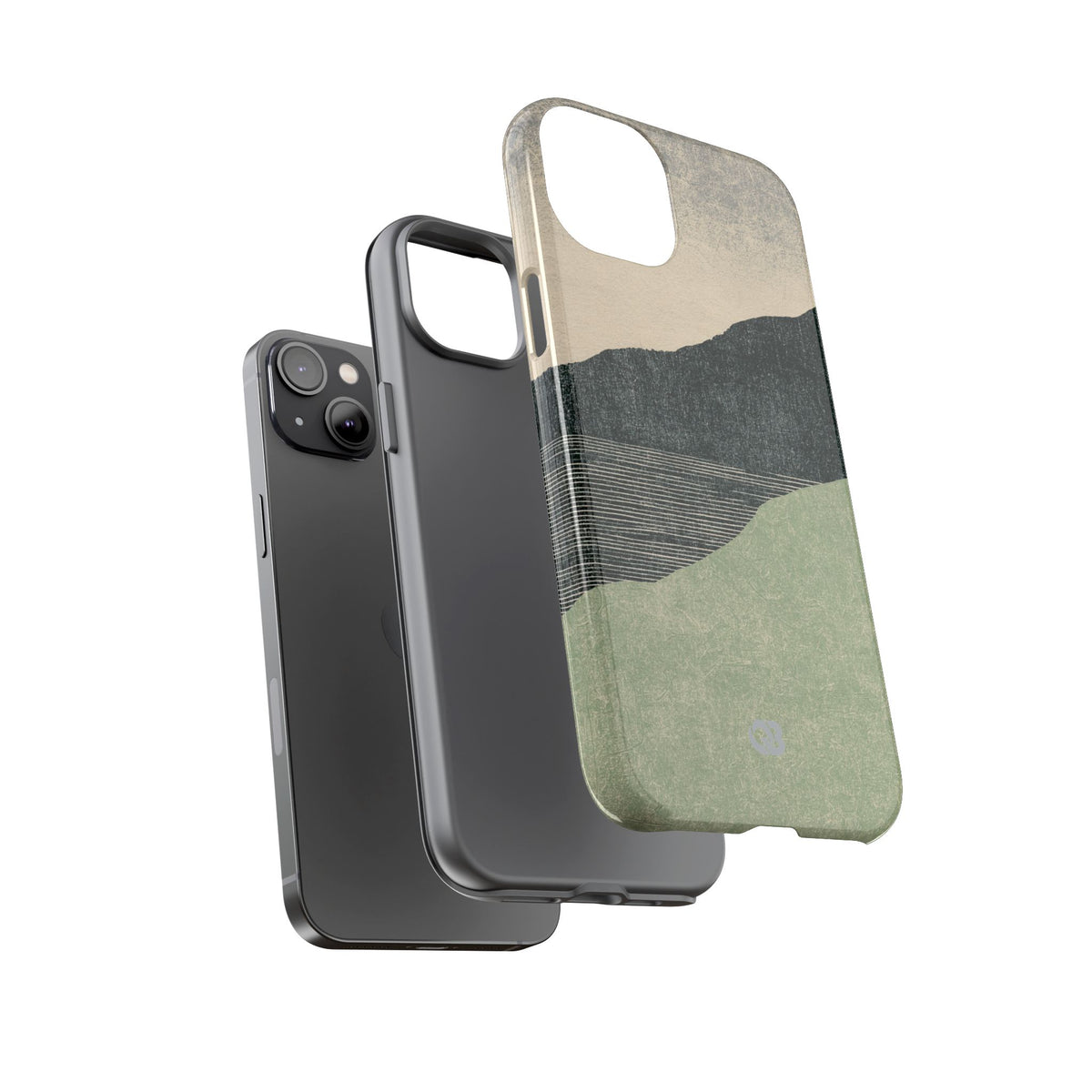 Green Tough Phone Case for iPhone - Moss Ridge Grain