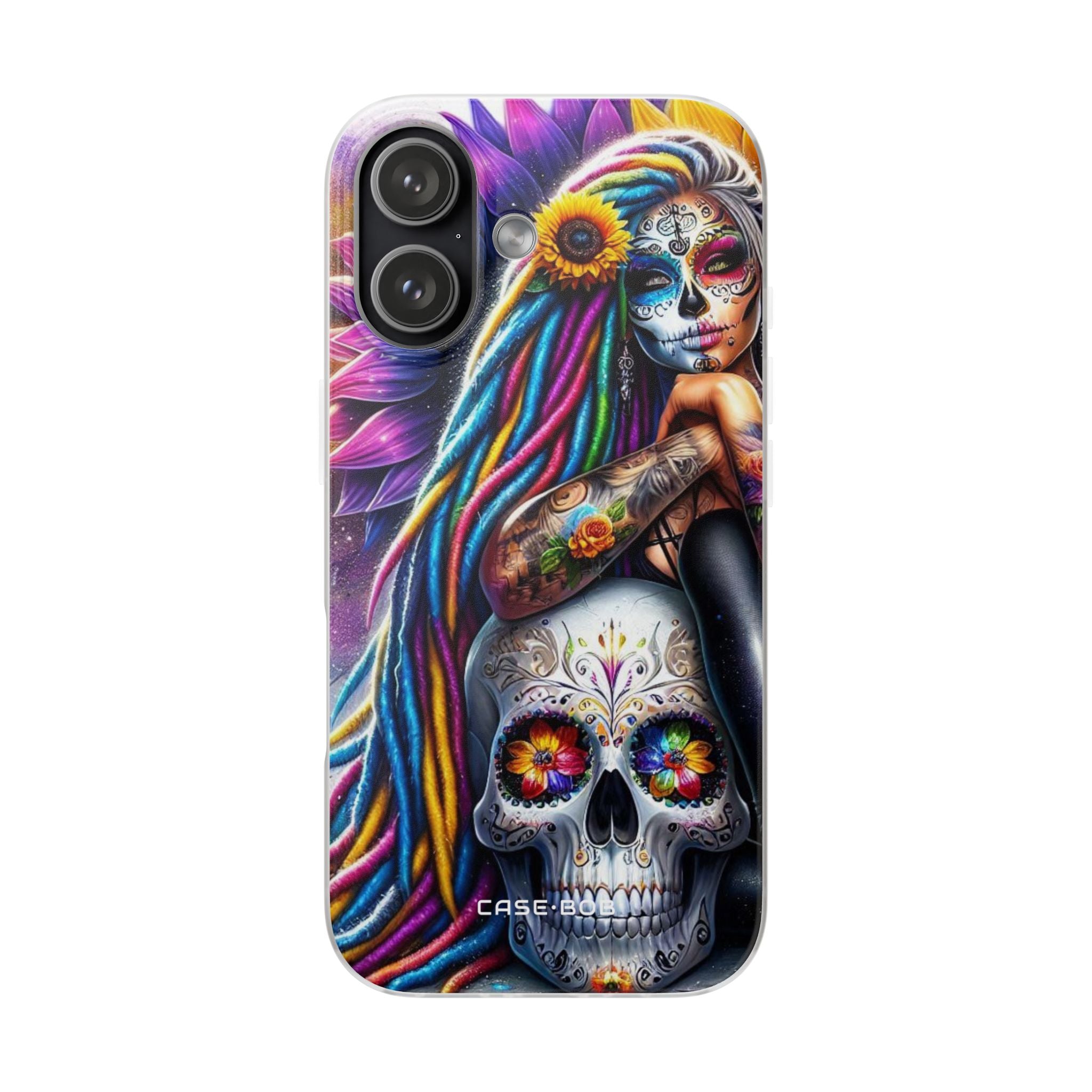 Sunflower Skull Glow iPhone 17 Case - Soft - CASE•BOB