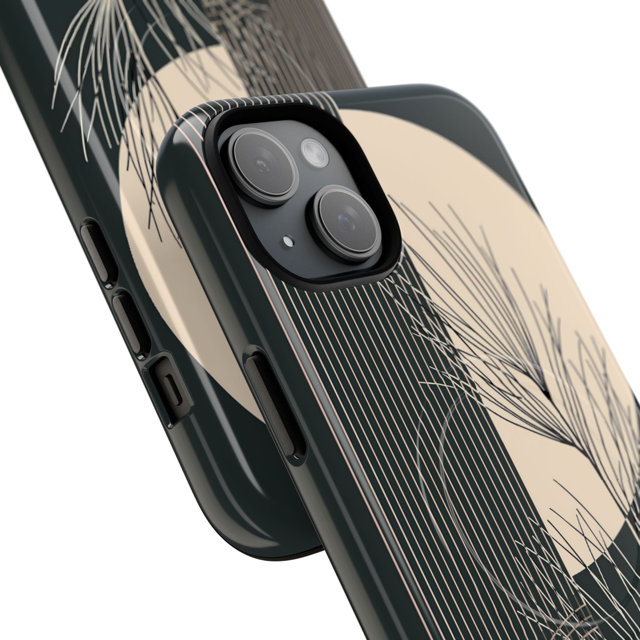 Black Tough 2.0 Magsafe Phone Case for iPhone - Obsidian Sand Willow