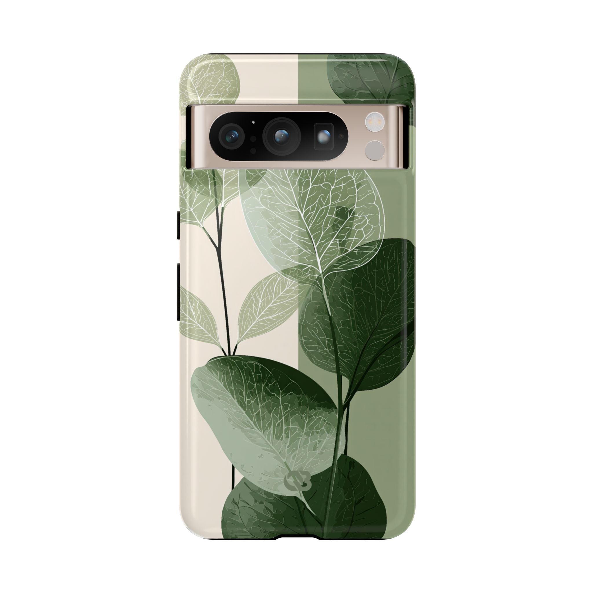 Green Tough Phone Case for Google Pixel - Sage Leaf Skeletals