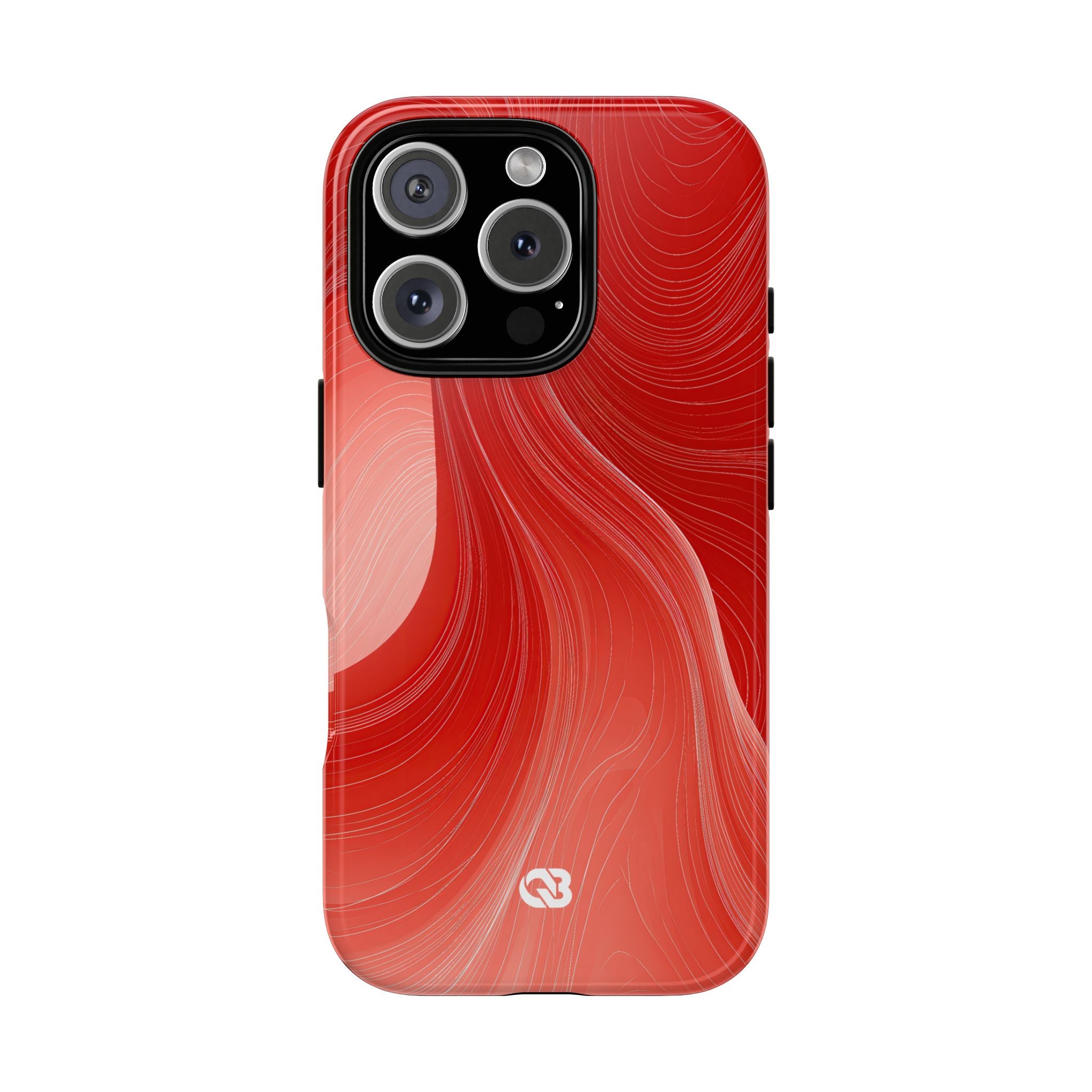Red Tough Phone Case for iPhone - Crimson Silk Strands