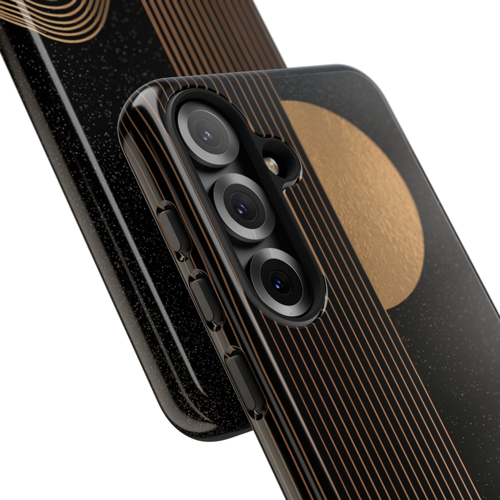 Gold Tough Phone Case for Samsung - Gilded Obsidian Dunes