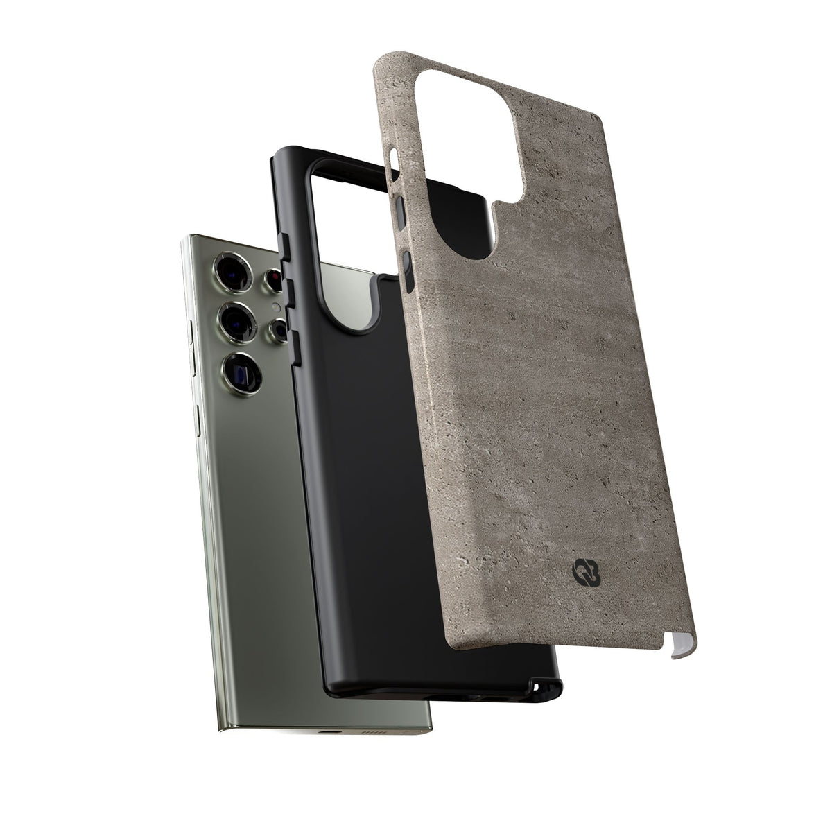 Grey Tough Phone Case for Samsung - Brutalist Stone Grit