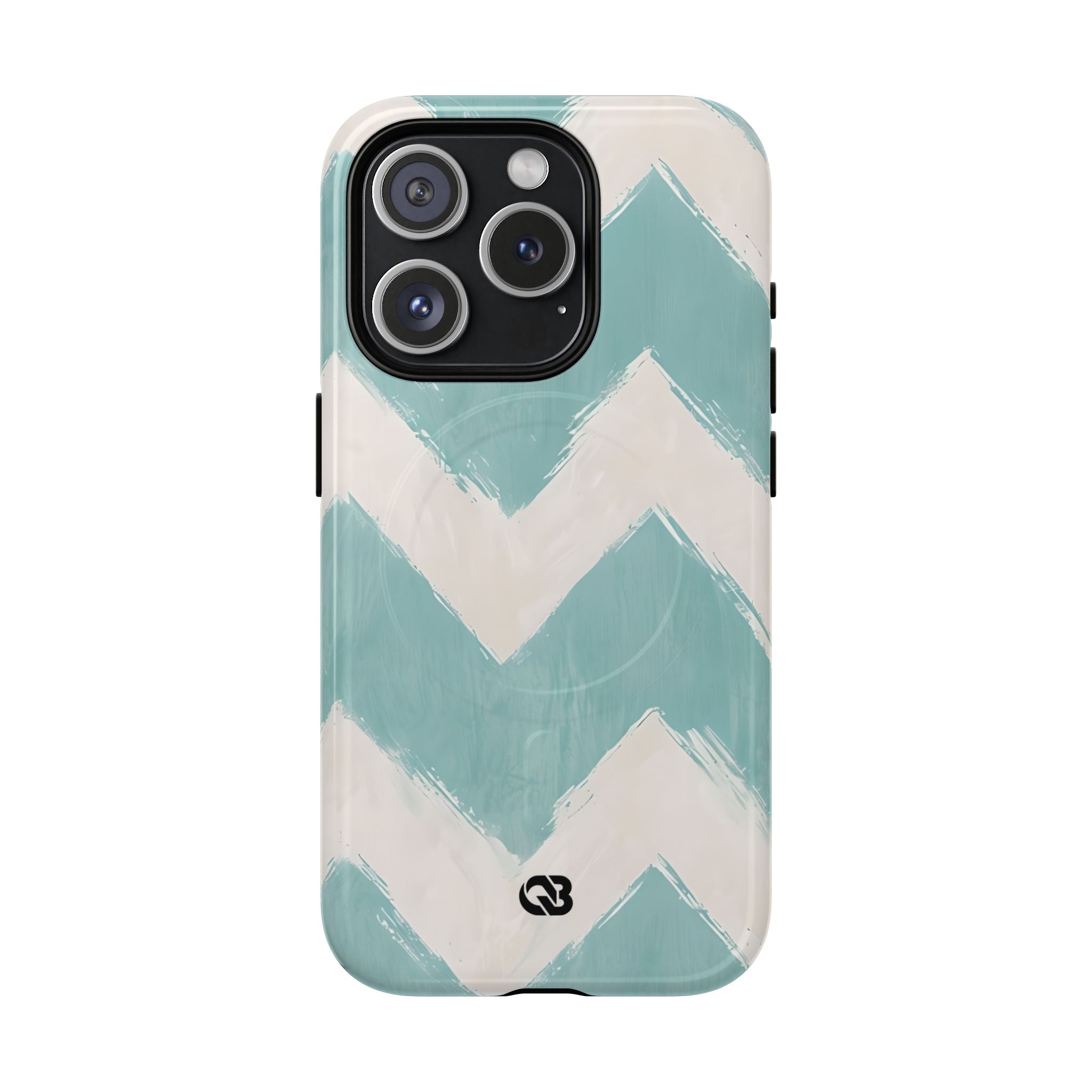 Teal Painted Chevron · Tough+ Phone Case for iPhone · Magsafe
