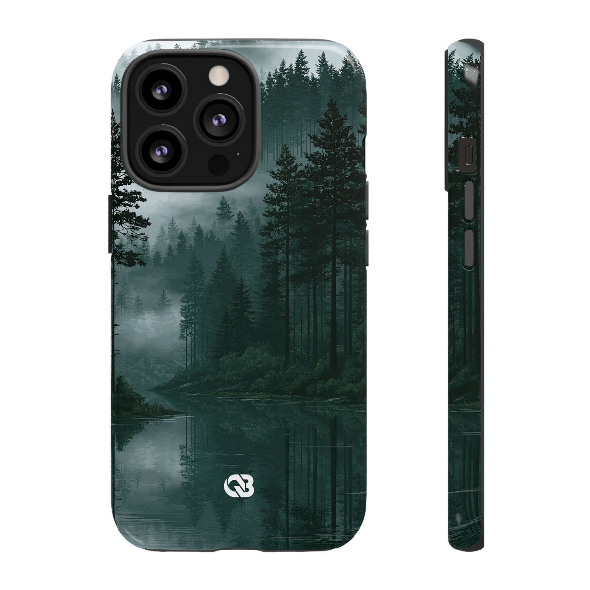 Misty Pine Reflections · Tough Phone Case for iPhone · Green