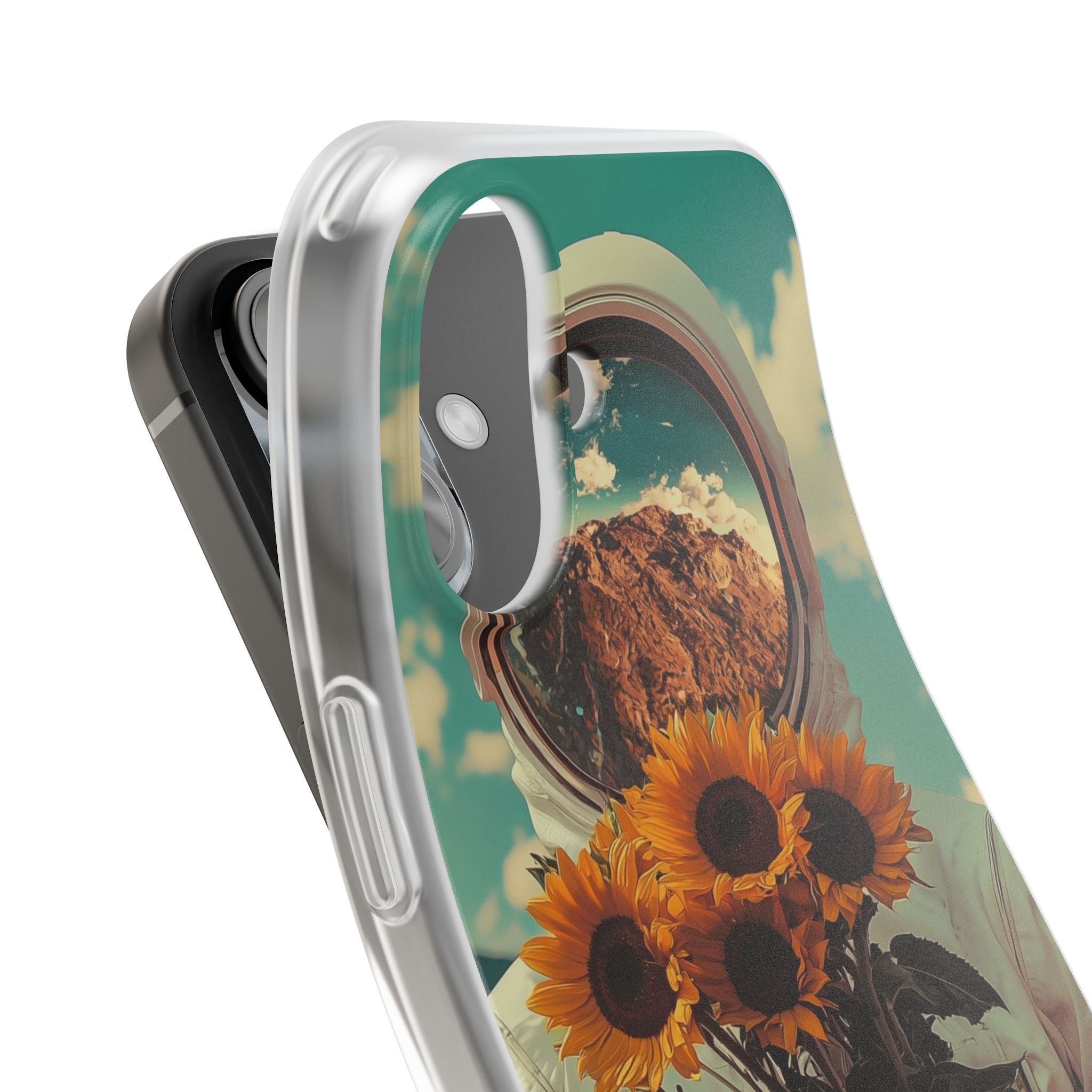Sunflower Astronaut iPhone 16 Case - Soft