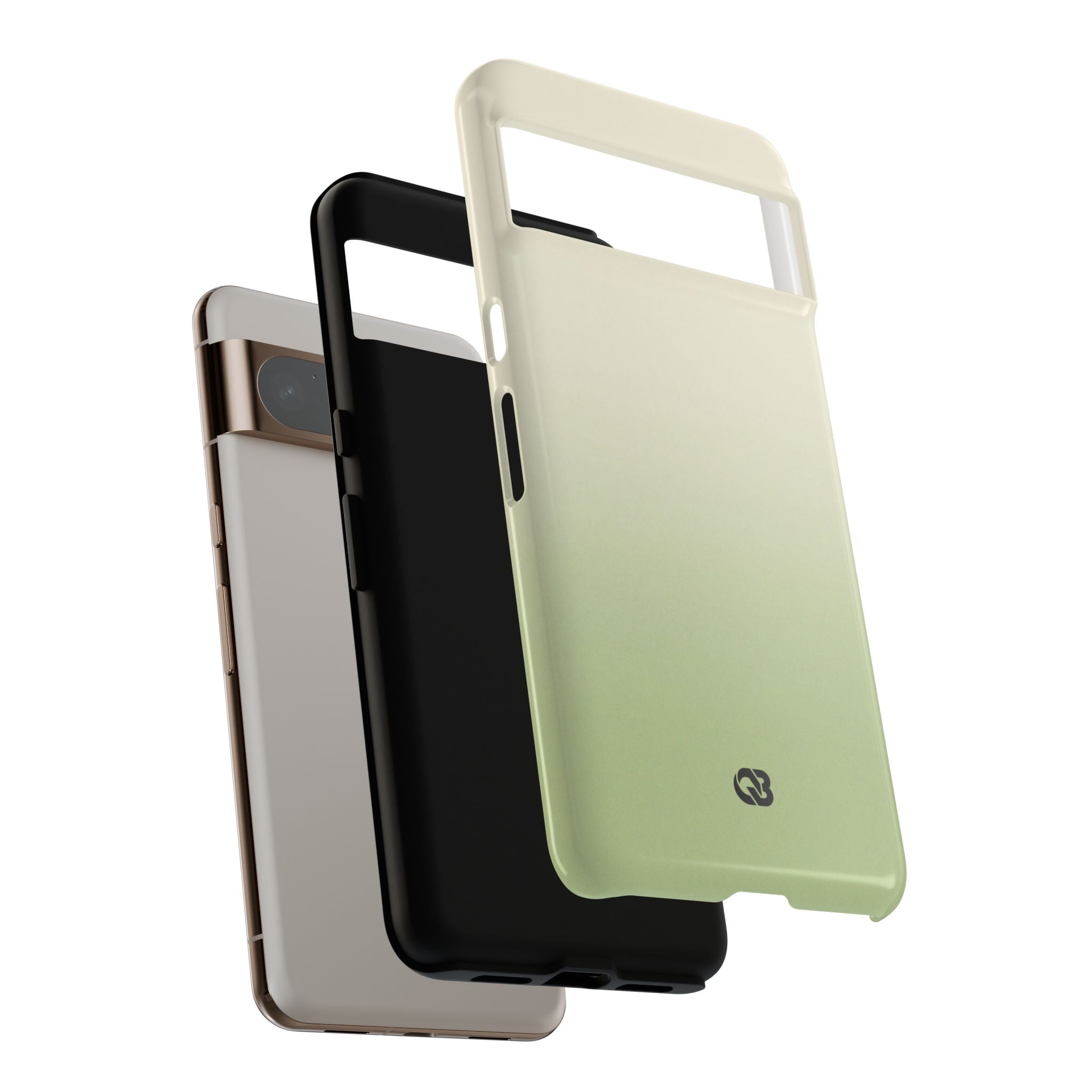 Green Tough Phone Case for Google Pixel - Bone Sage Fade