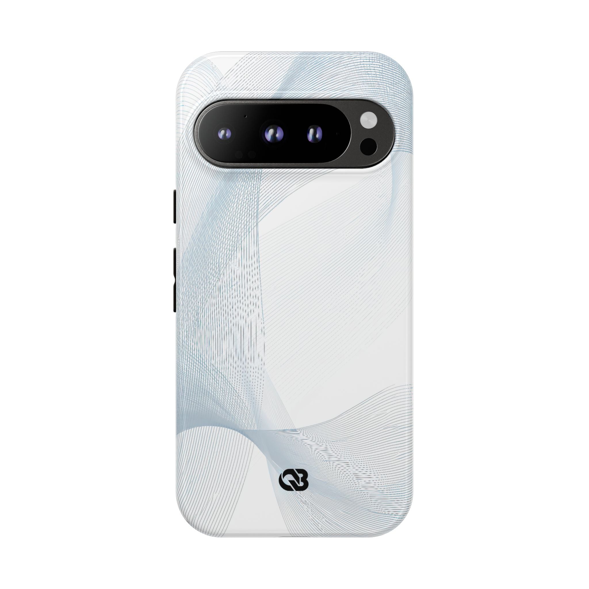 White Tough Phone Case for Google Pixel - Arctic Line Current