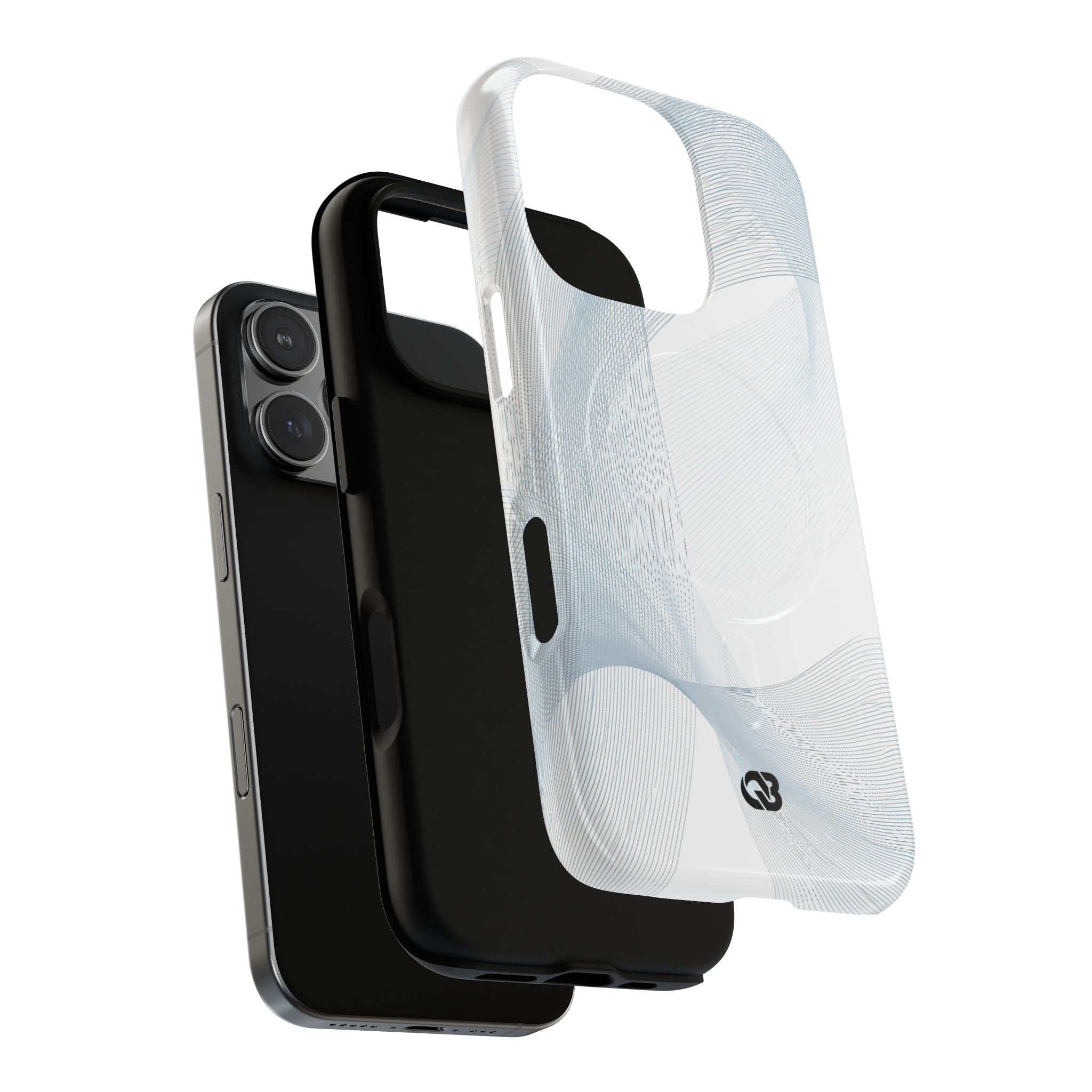 White Tough 2.0 Magsafe Phone Case for iPhone - Arctic Line Current